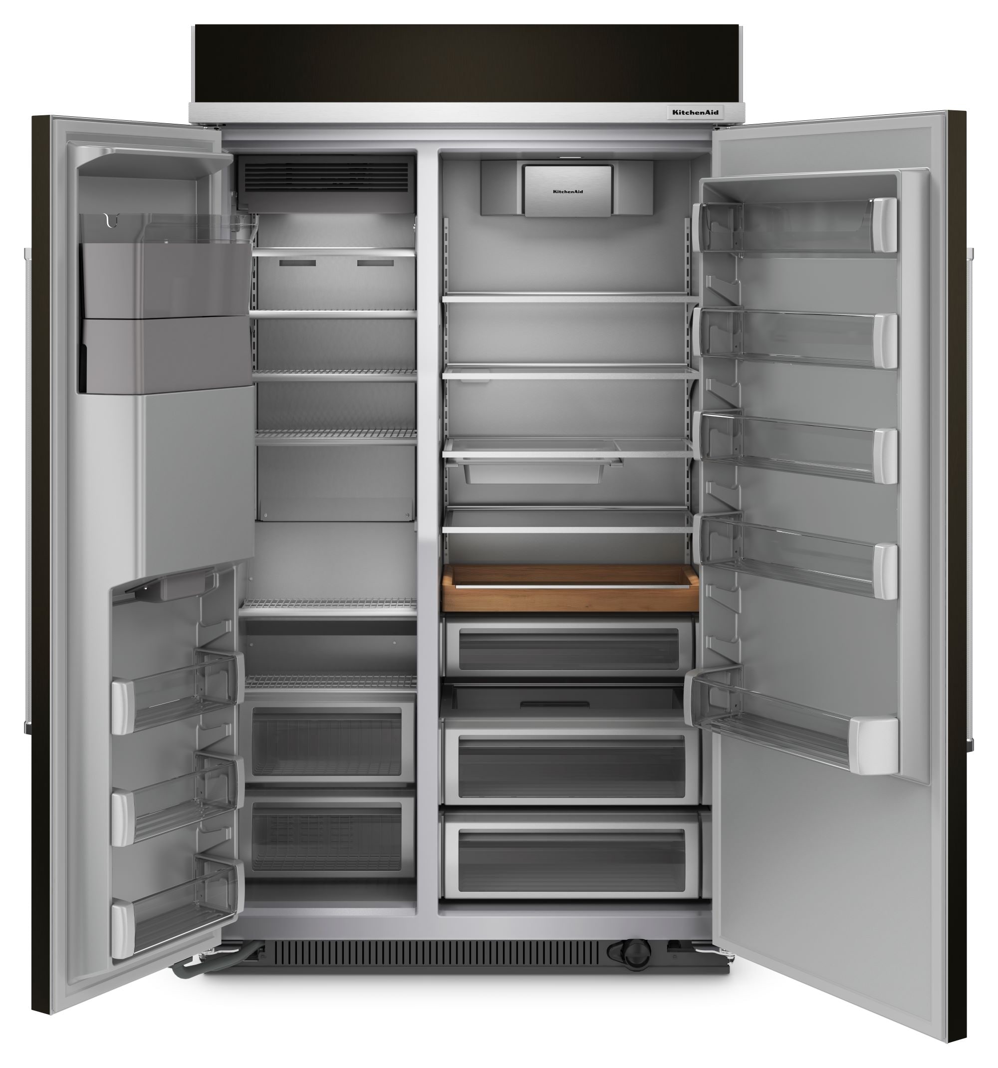 Refrigerador Empotrado de 25.1 pies cúbicos de Profundidad al Mostrador con Dispensador de Agua y Hielo (Acero Inoxidable Negro con Acabado PrintShield) Certificado ENERGY STAR KitchenAid KBSD708MBS