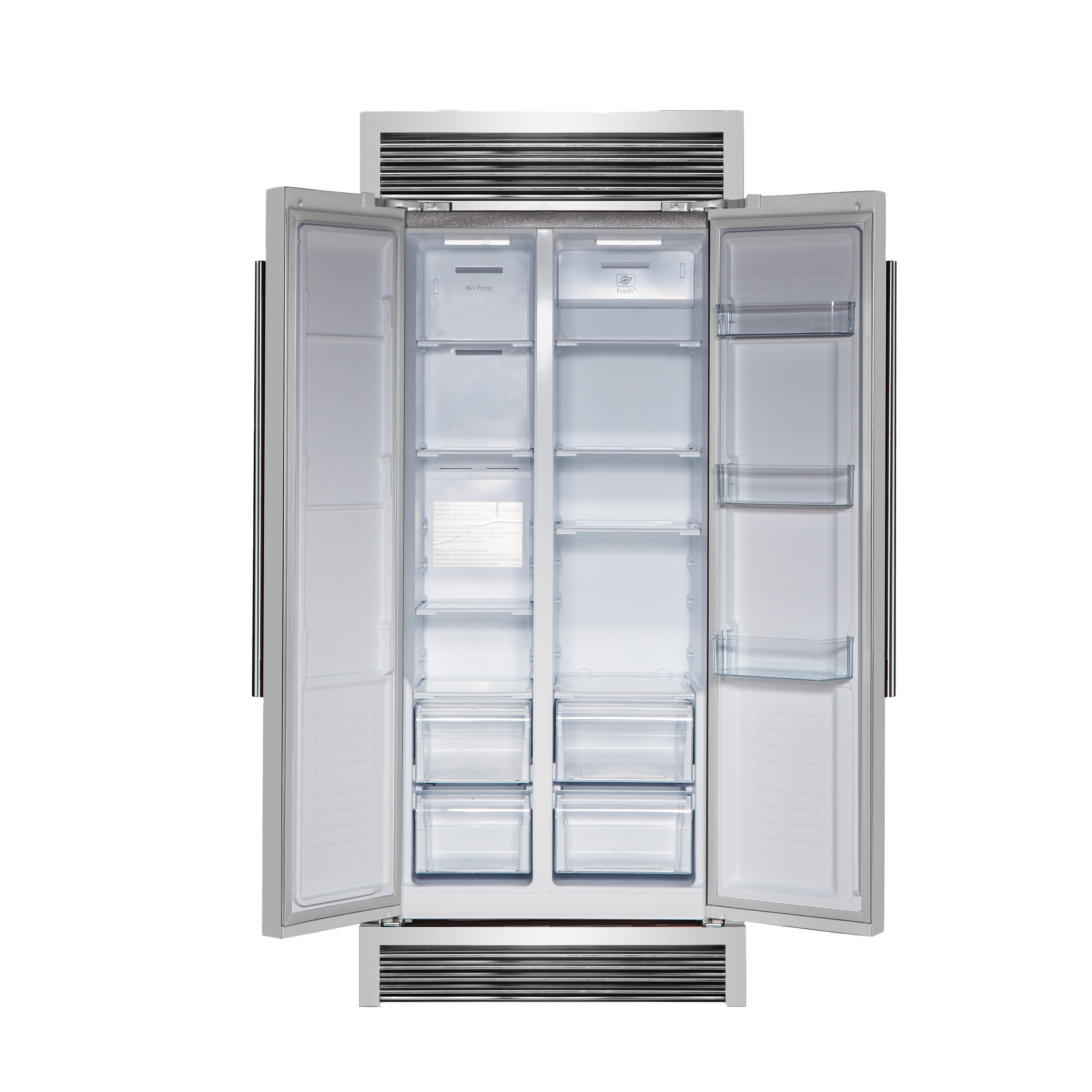 
Refrigerador de lado a lado de 15.6 pies cúbicos de profundidad de mostrador (acero inoxidable) Salerno de FORNO