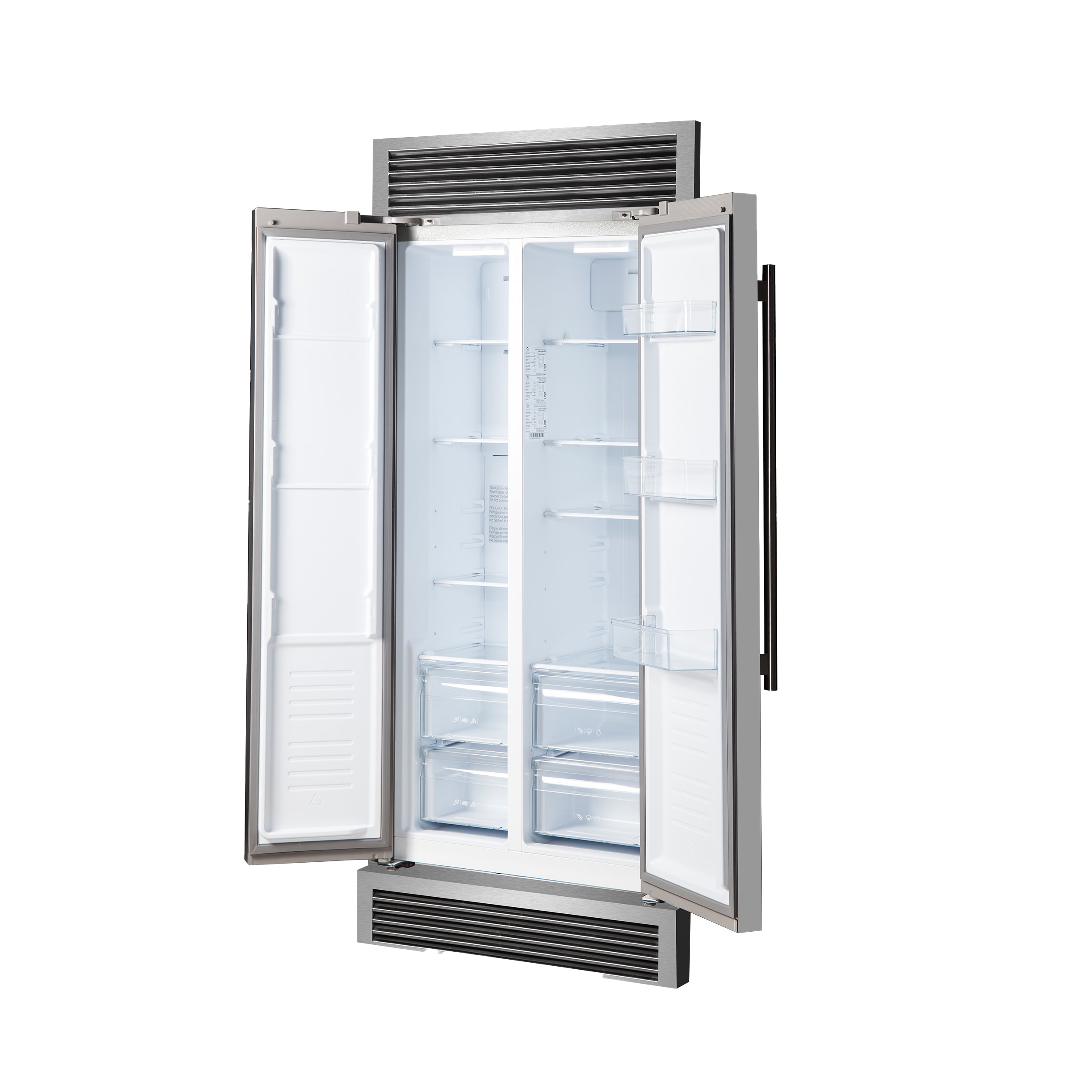 
Refrigerador de lado a lado de 15.6 pies cúbicos de profundidad de mostrador (acero inoxidable) Salerno de FORNO