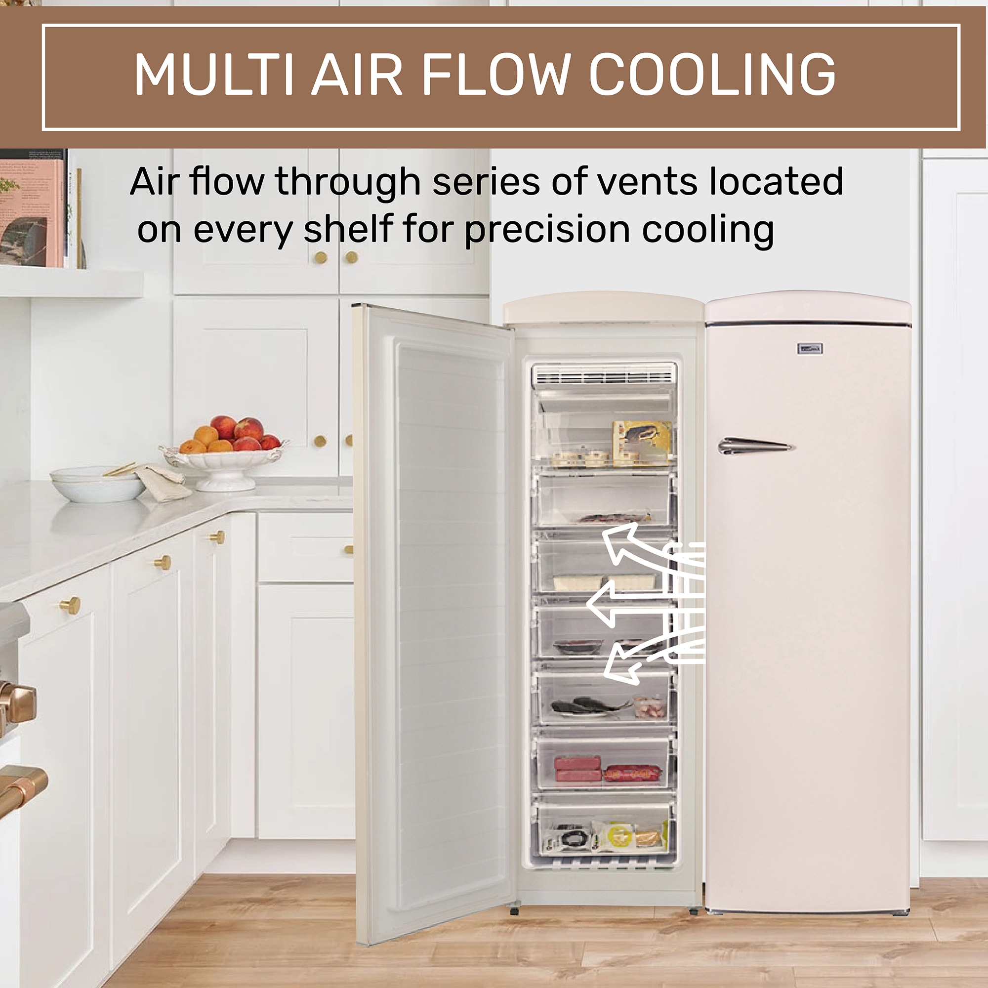 Refrigerador de lado a lado de profundidad de mostrador de 19.42 pies cúbicos (Crema) FF 830 C + RR 1100 C
