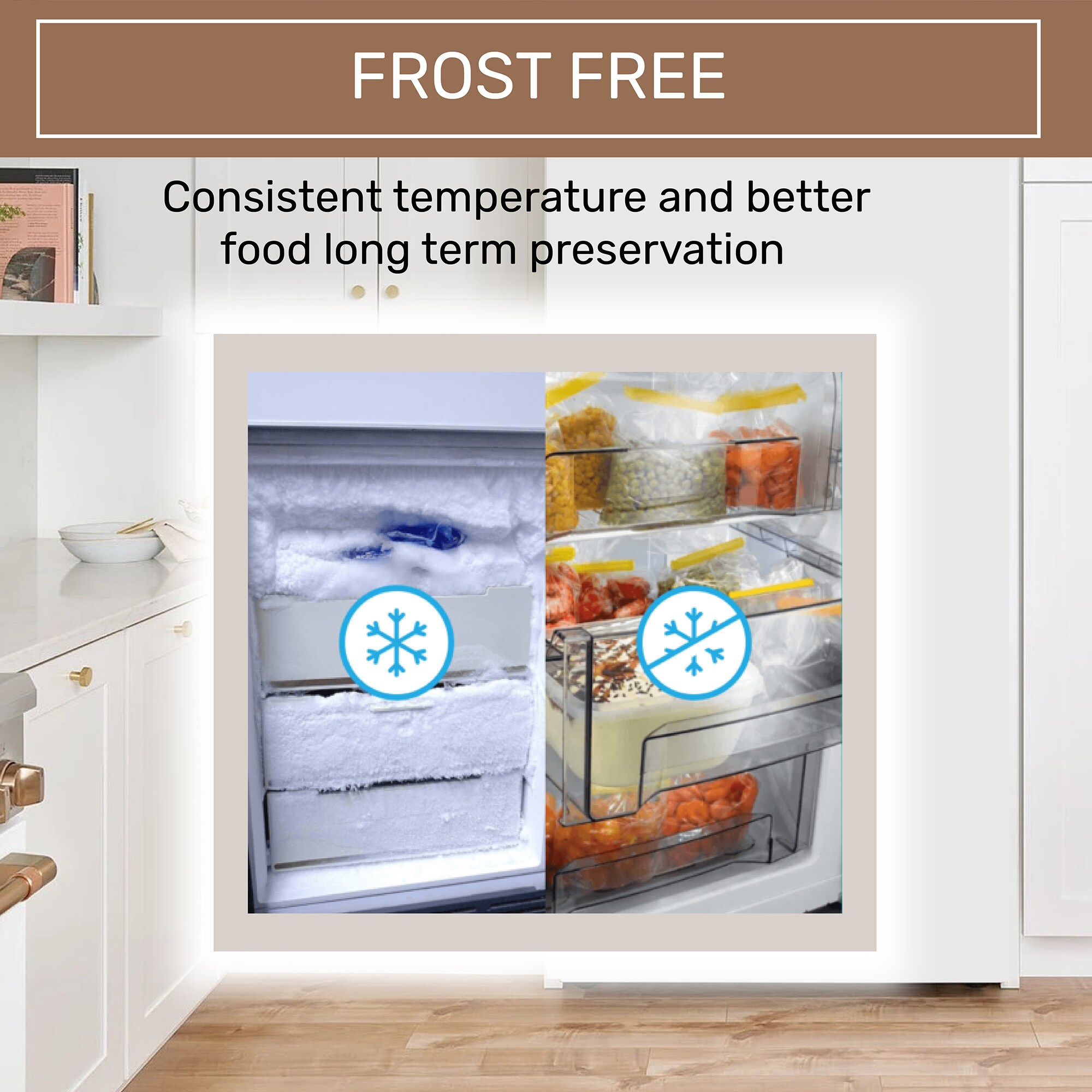Refrigerador de lado a lado de profundidad de mostrador de 19.42 pies cúbicos (Crema) FF 830 C + RR 1100 C
