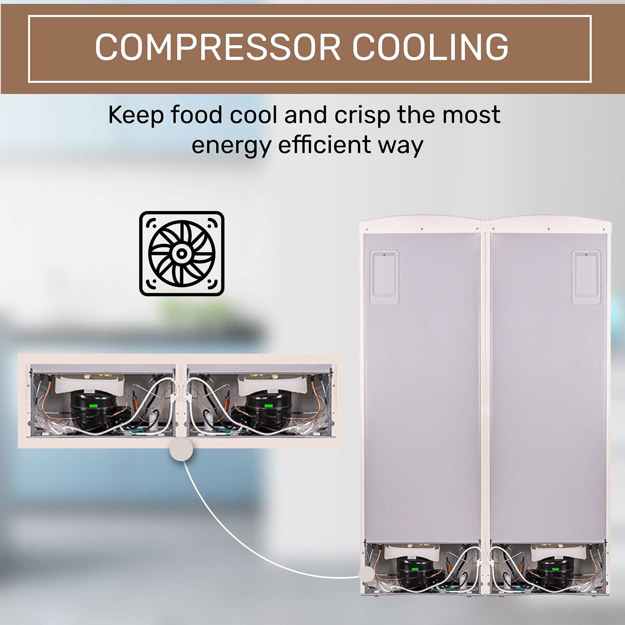 Refrigerador de lado a lado de profundidad de mostrador de 19.42 pies cúbicos (Crema) FF 830 C + RR 1100 C