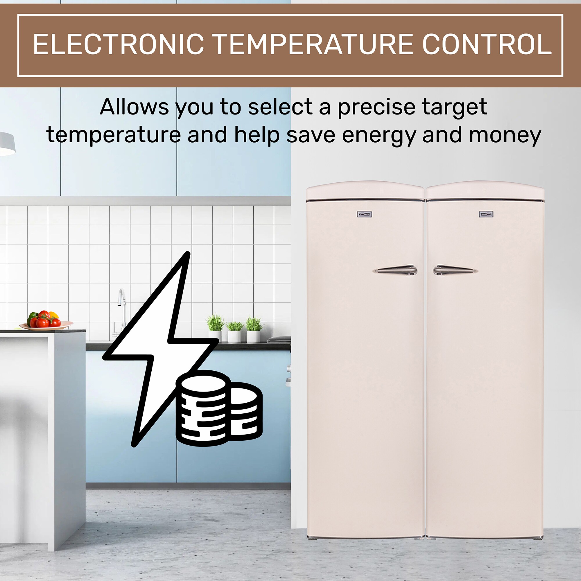 Refrigerador de lado a lado de profundidad de mostrador de 19.42 pies cúbicos (Crema) FF 830 C + RR 1100 C