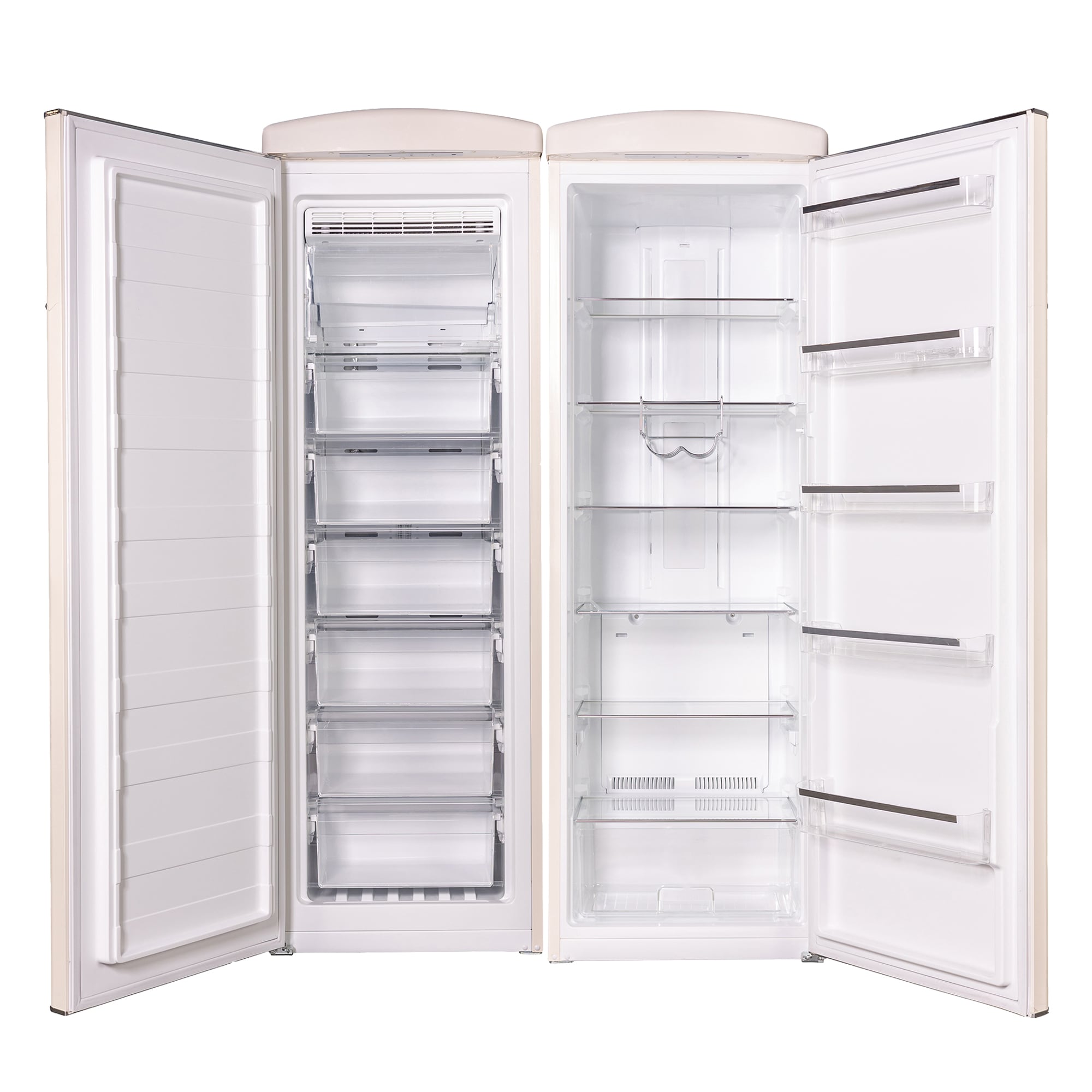 Refrigerador de lado a lado de profundidad de mostrador de 19.42 pies cúbicos (Crema) FF 830 C + RR 1100 C