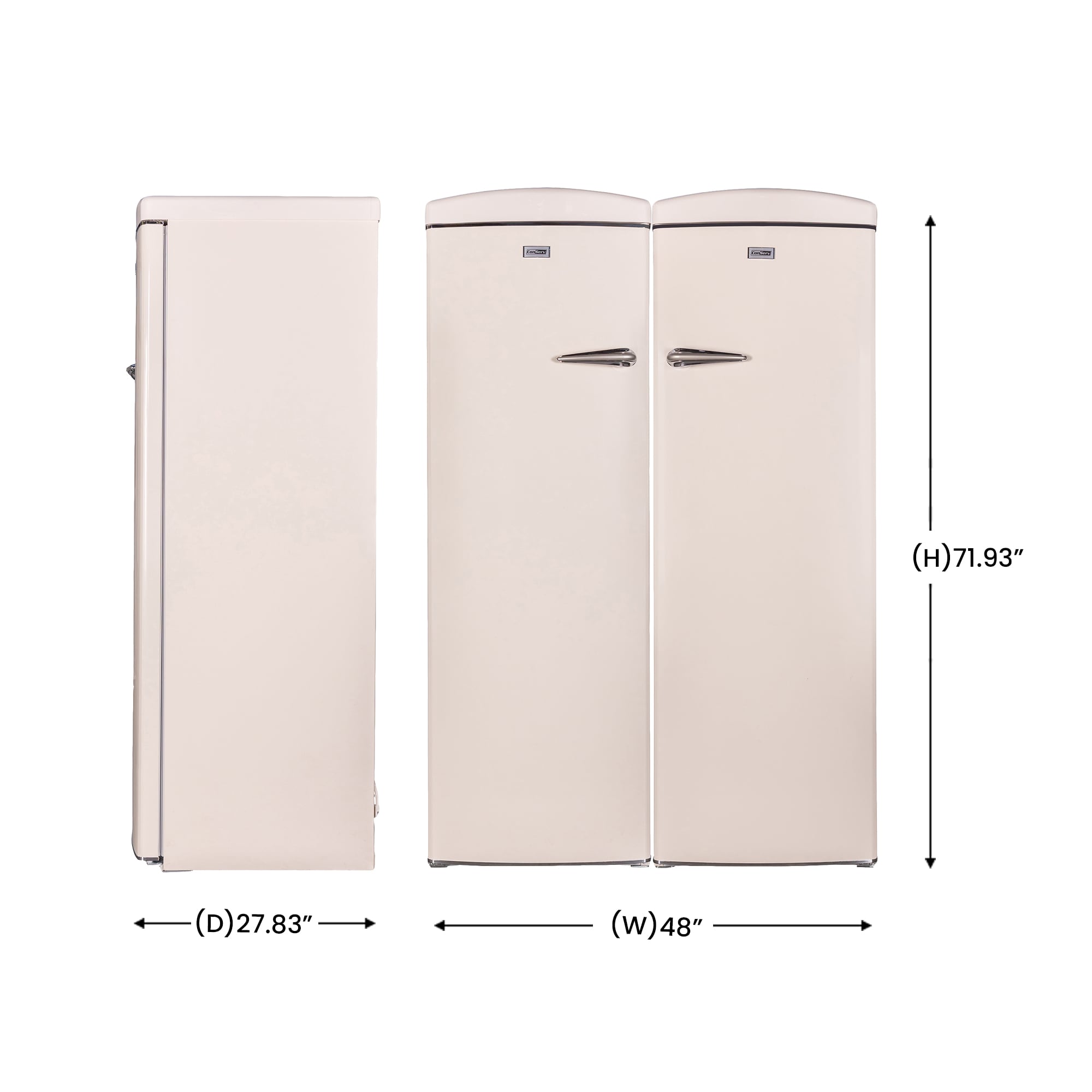 Refrigerador de lado a lado de profundidad de mostrador de 19.42 pies cúbicos (Crema) FF 830 C + RR 1100 C
