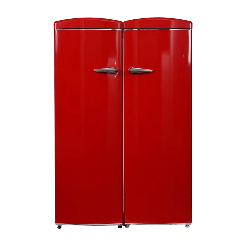 Refrigerador Side-by-Side de 19.42 pies cúbicos de profundidad de mostrador (Rojo) FF 830 R + RR 1100 R