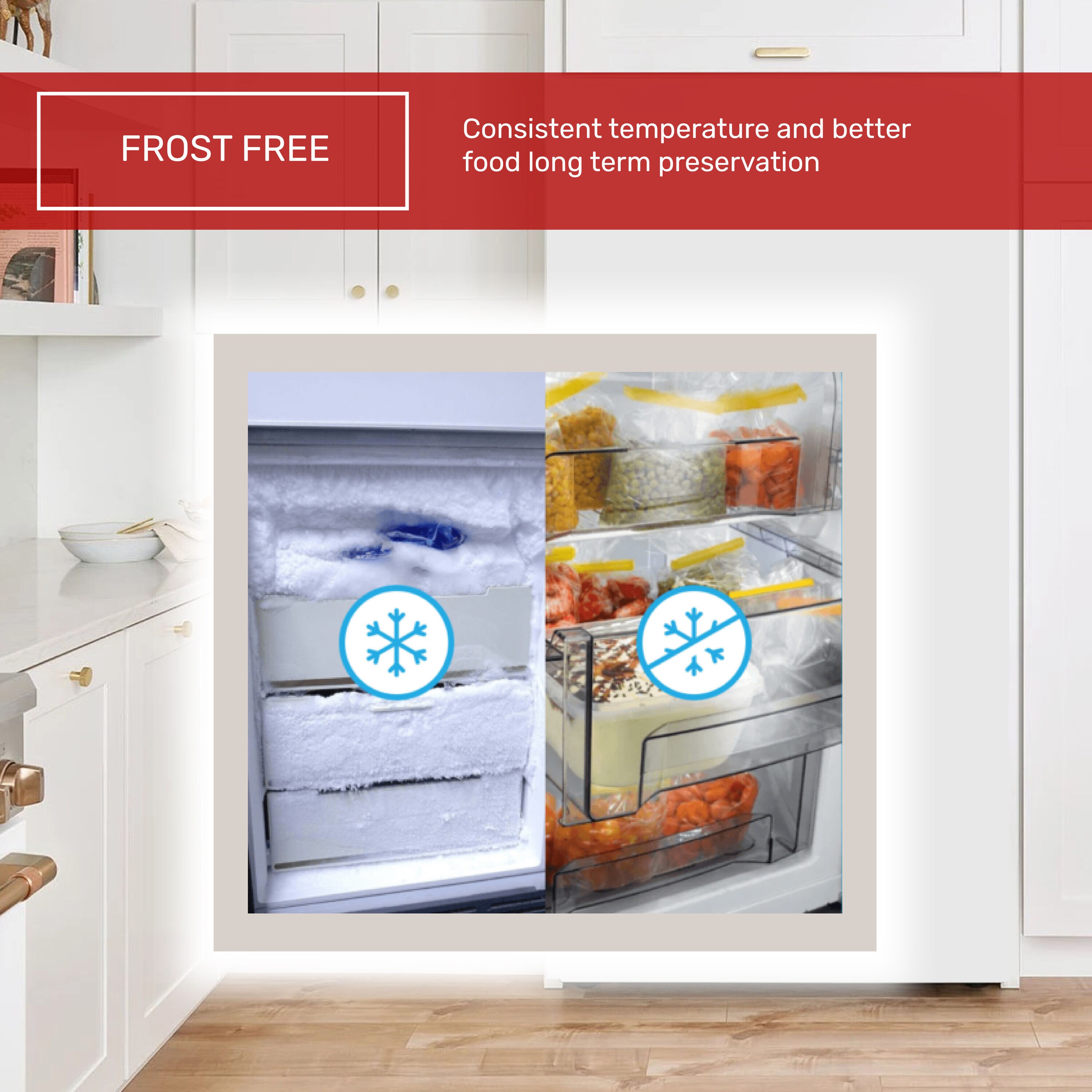 Refrigerador Side-by-Side de 19.42 pies cúbicos de profundidad de mostrador (Rojo) FF 830 R + RR 1100 R