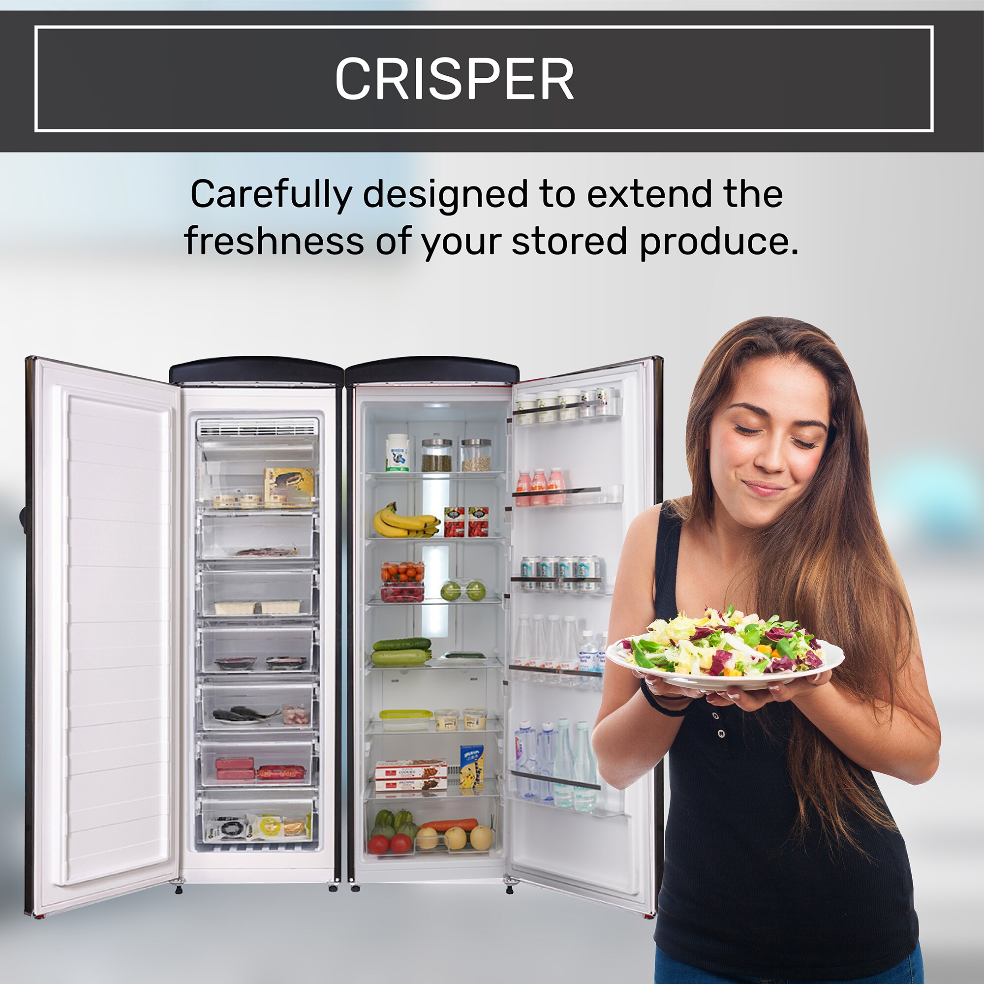 Refrigerador Side-by-Side de profundidad de mostrador de 19.42 pies cúbicos (Negro) FF 830 B + RR 1100 B