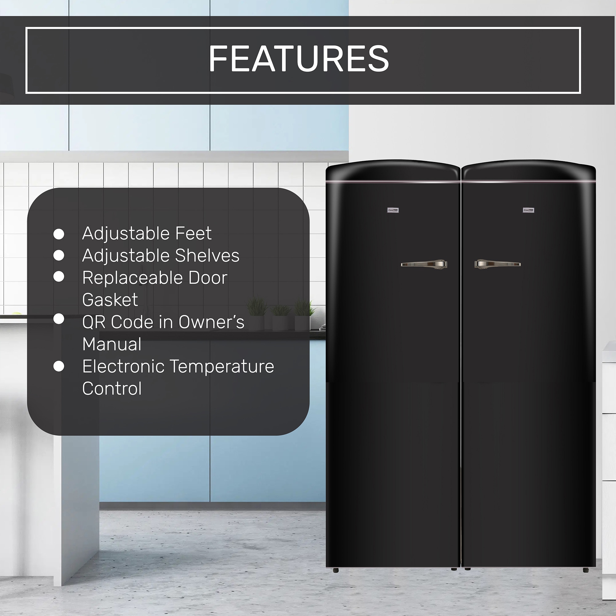 Refrigerador Side-by-Side de profundidad de mostrador de 19.42 pies cúbicos (Negro) FF 830 B + RR 1100 B