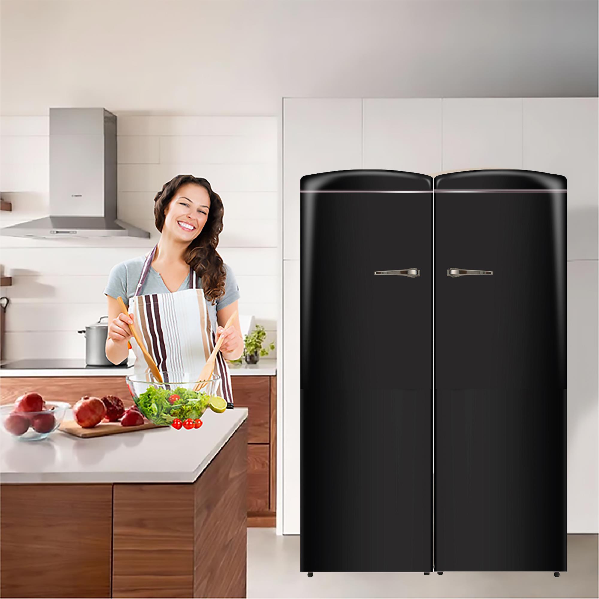 Refrigerador Side-by-Side de profundidad de mostrador de 19.42 pies cúbicos (Negro) FF 830 B + RR 1100 B