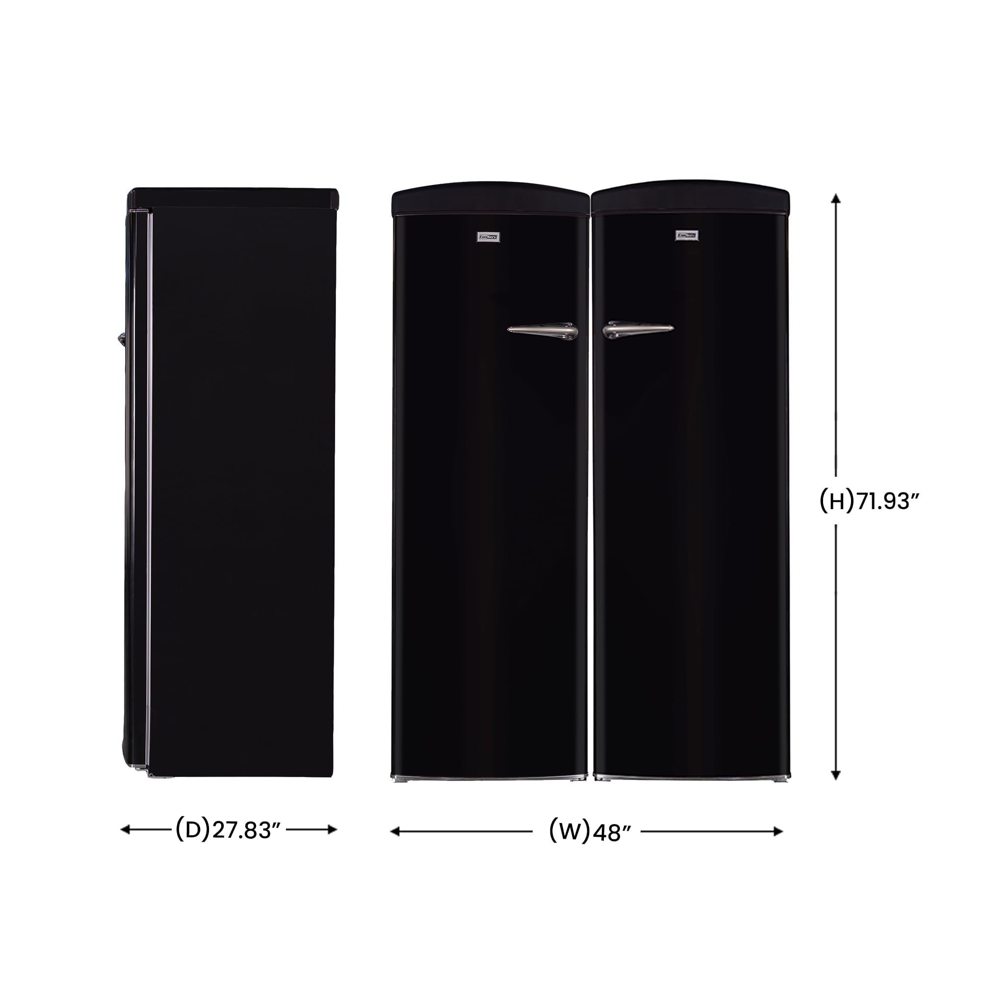 Refrigerador Side-by-Side de profundidad de mostrador de 19.42 pies cúbicos (Negro) FF 830 B + RR 1100 B