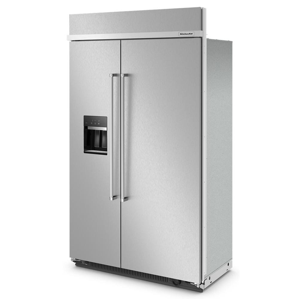 Refrigerador Side-by-Side Empotrable de 29.4 pies cúbicos de KitchenAid con Fabricador de Hielo, Dispensador de Agua y Hielo (Acero Inoxidable con Acabado PrintShield) Certificado ENERGY STAR KBSD708MPS