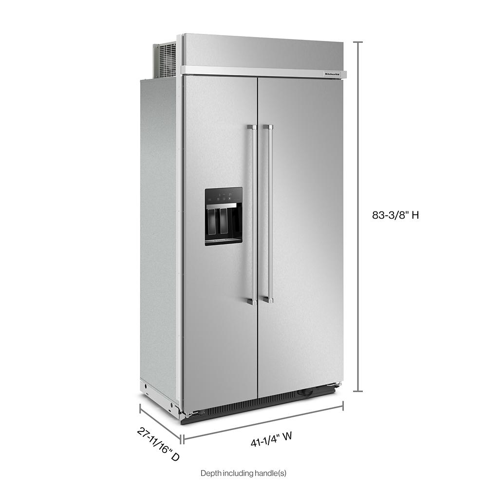 Refrigerador KitchenAid de 29.4 pies cúbicos, empotrado para counter con dispensador de hielo y agua (acero inoxidable) certificado ENERGY STAR KBSD708MSS