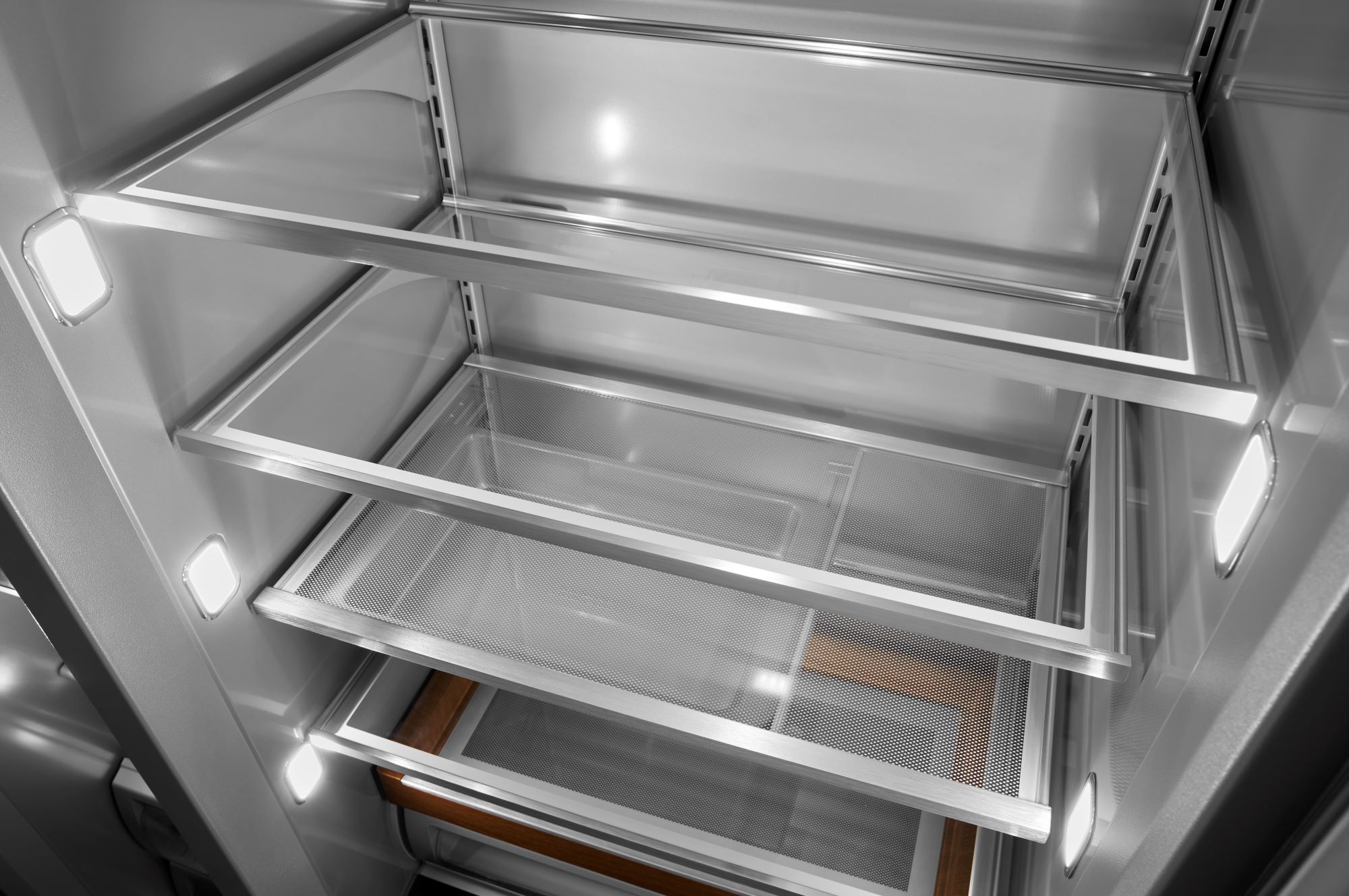 Refrigerador Empotrado de 20.8 pies cúbicos tipo Side-by-Side de KitchenAid con Dispensador de Agua y Hielo (Acero Inoxidable) KBSD706MPS