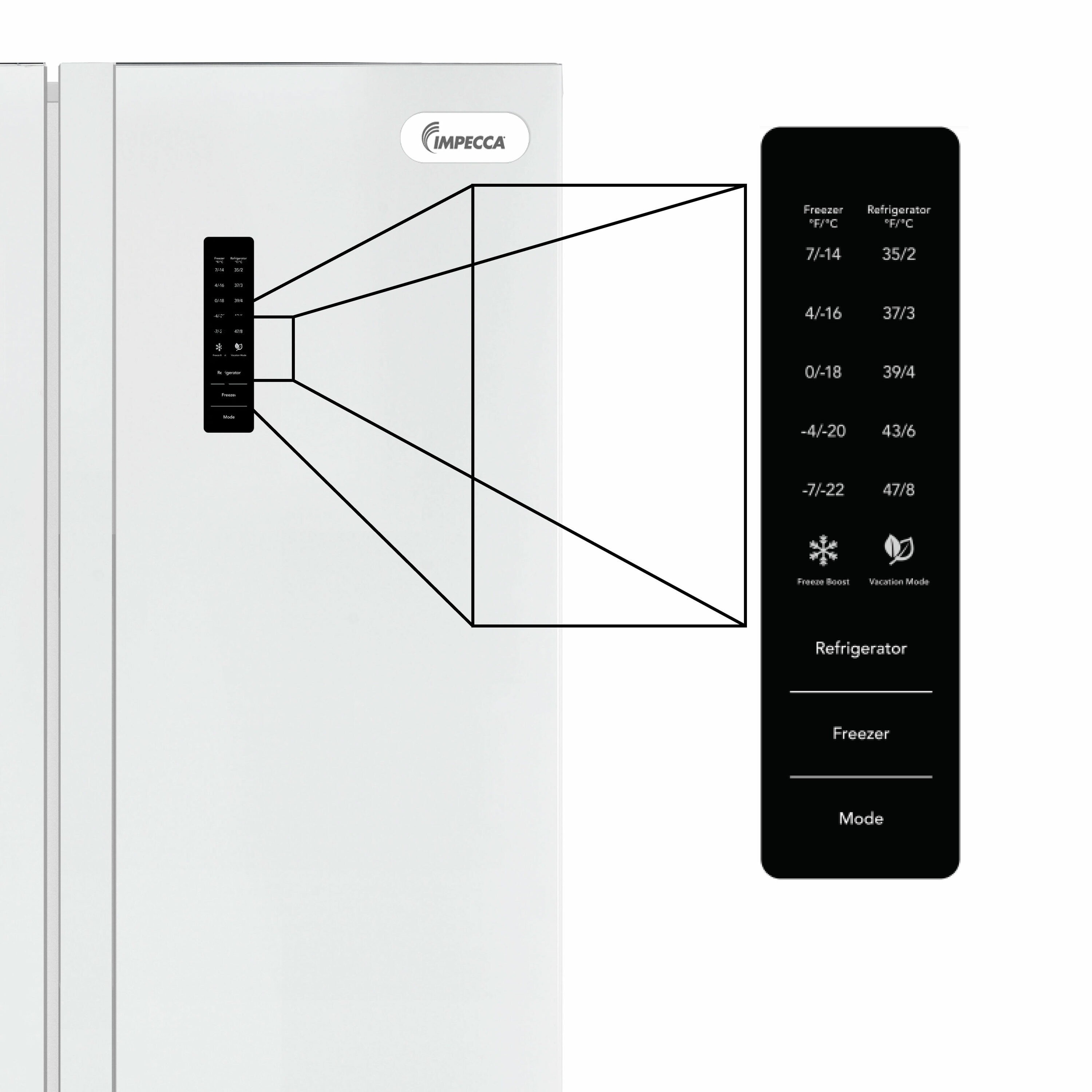 Refrigerador Empotrado de 18.8 pies cúbicos estilo francés (Blanco)