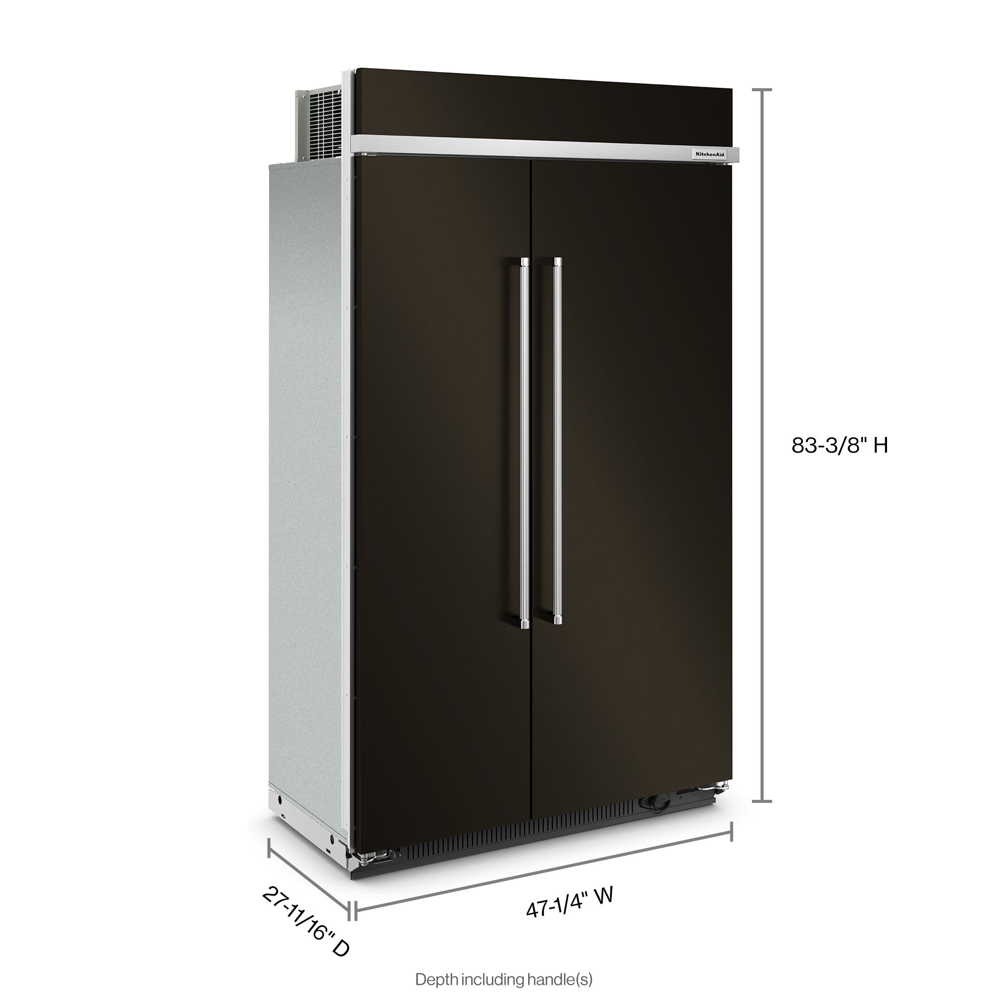 Refrigerador de 30 pies cúbicos, estilo empotrable, de acero inoxidable negro con acabado PrintShield