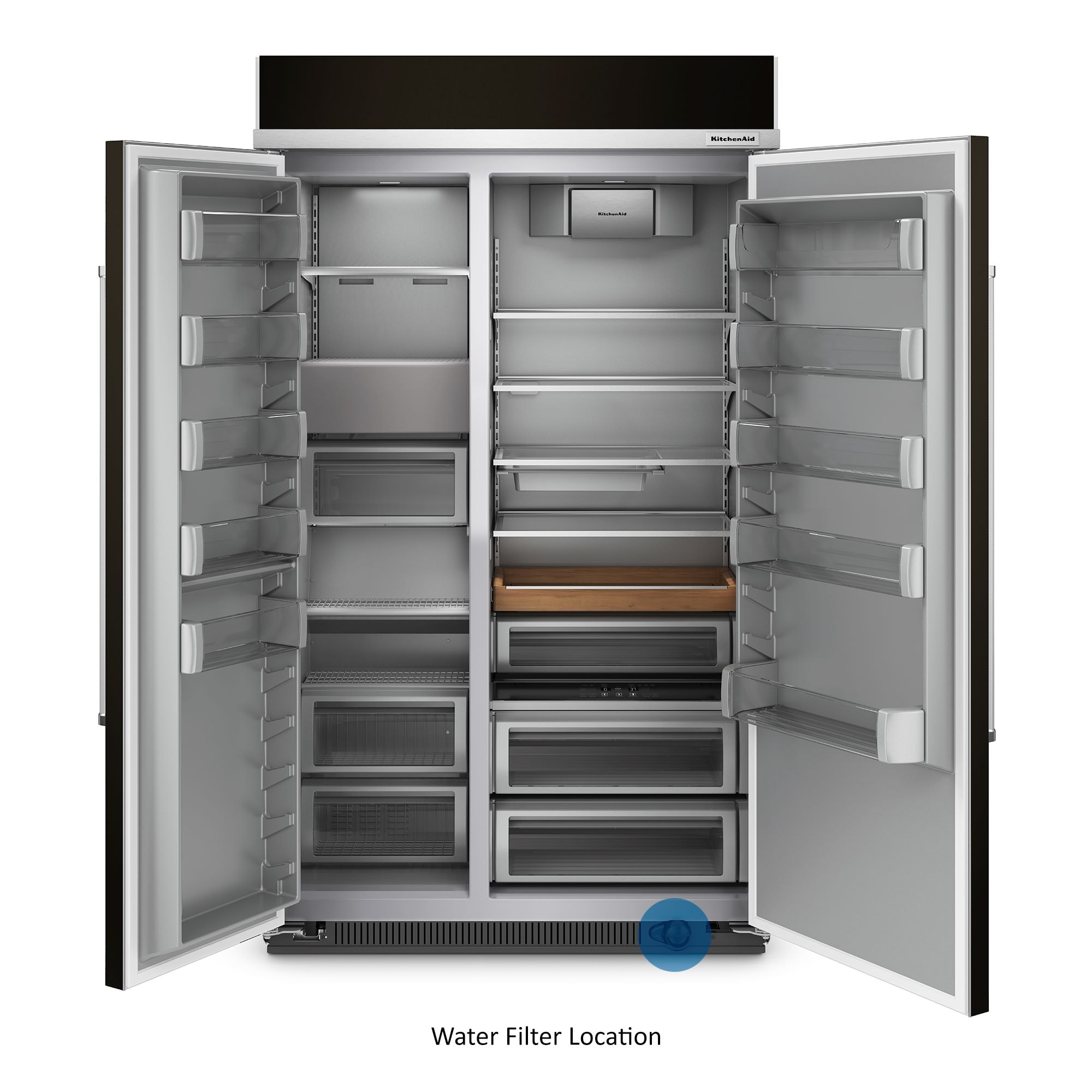 Refrigerador de 30 pies cúbicos, estilo empotrable, de acero inoxidable negro con acabado PrintShield
