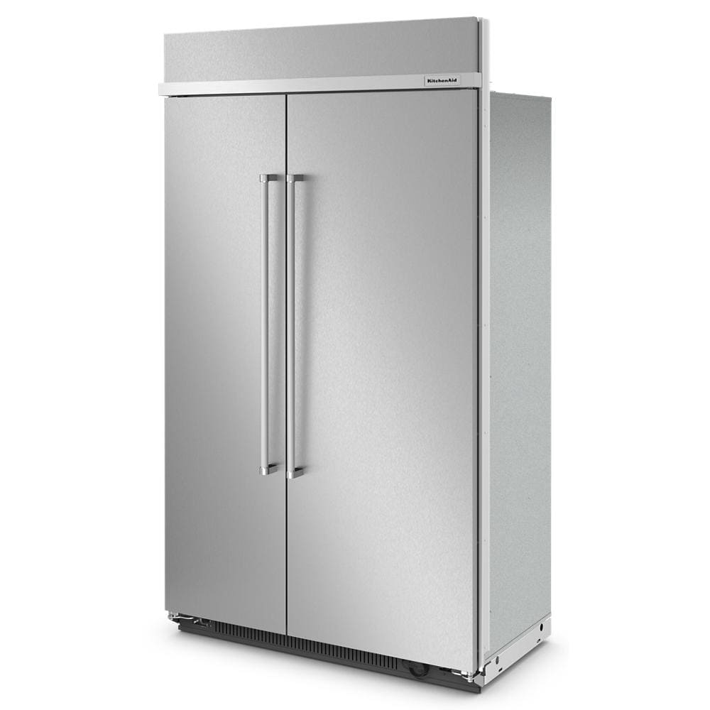 Refrigerador empotrado de 30 pies cúbicos con máquina de hielo de KitchenAid (acero inoxidable con acabado PrintShield) – Estilo Lado a Lado de Profundidad de Mostrador
