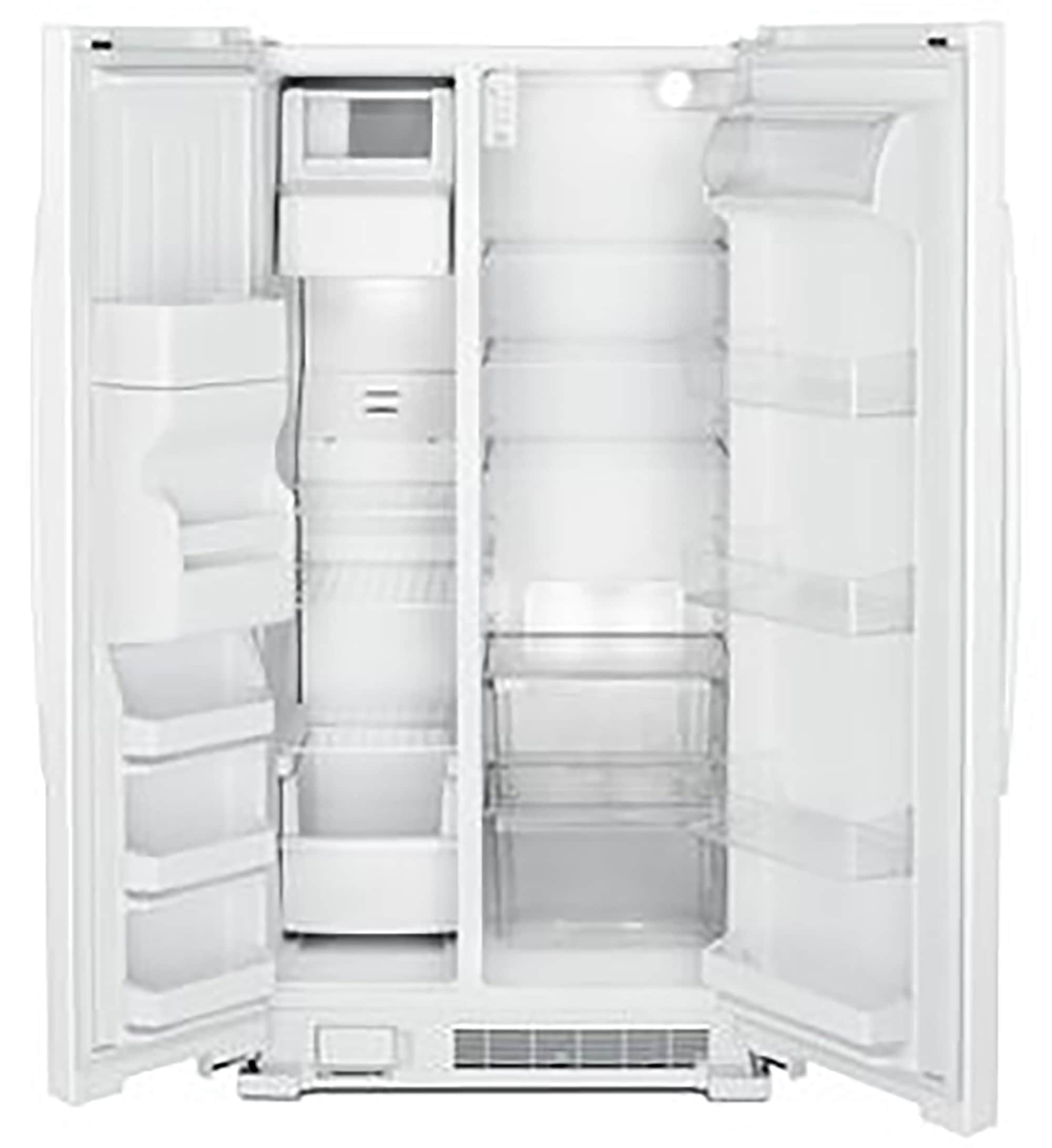Refrigerador Amana de 21.4 pies cúbicos con despachador de hielo y agua en lado a lado (Blanco) ASI2175GRW