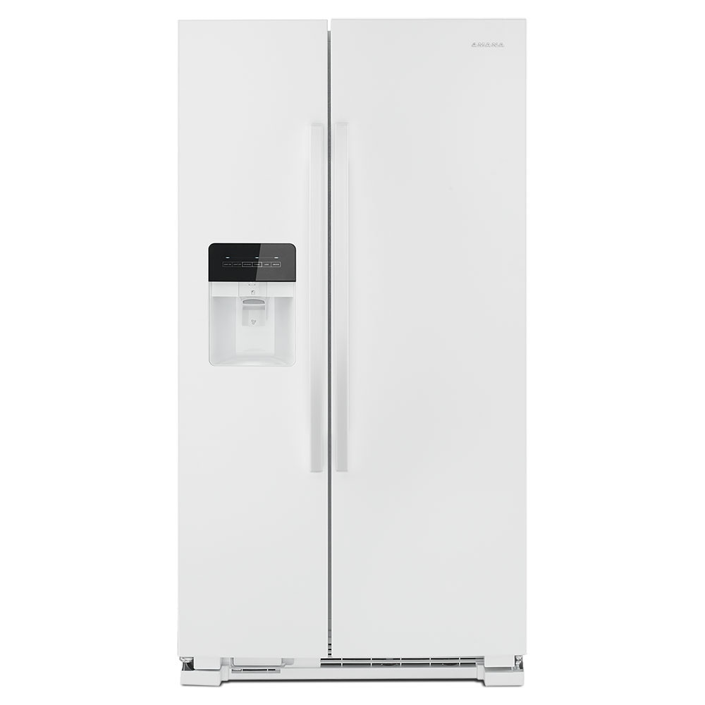 Refrigerador Amana de 21.4 pies cúbicos con despachador de hielo y agua en lado a lado (Blanco) ASI2175GRW