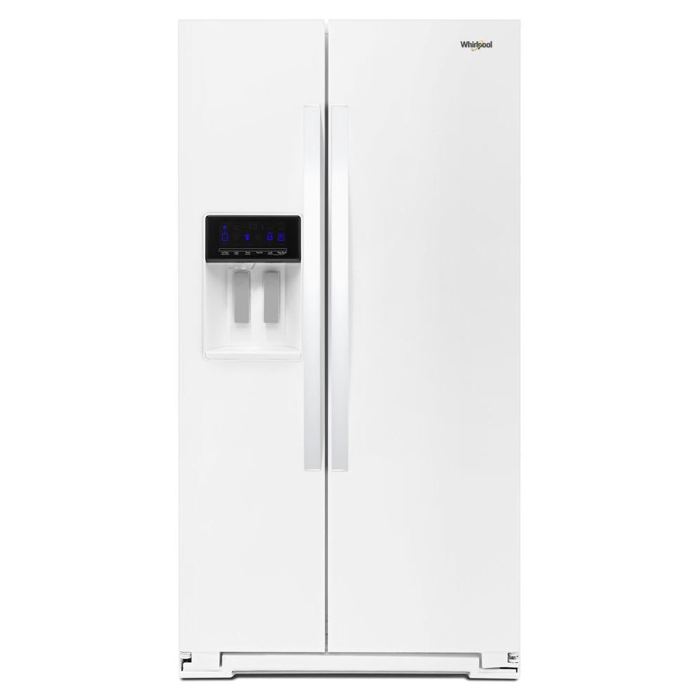 Refrigerador de 20.6 pies cúbicos estilo americano con dispensador de hielo y agua (Blanco) - Whirlpool