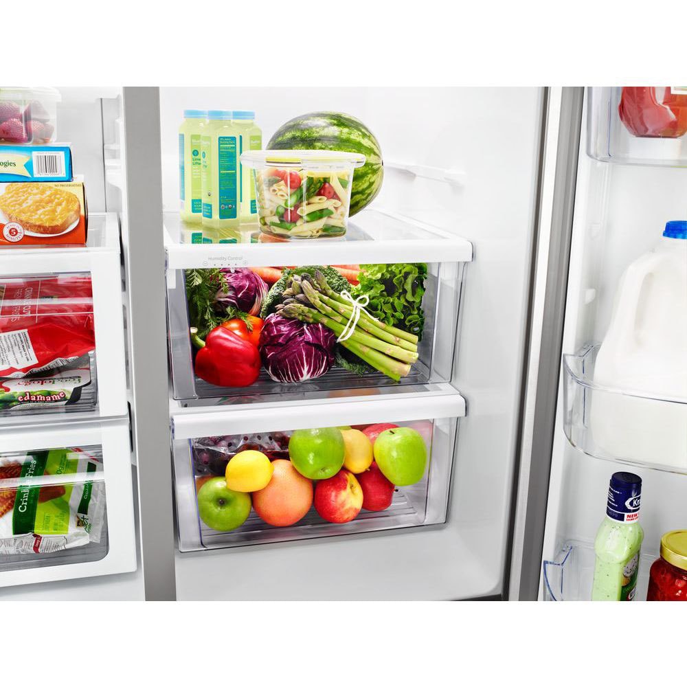 Refrigerador de 20.6 pies cúbicos estilo americano con dispensador de hielo y agua (Blanco) - Whirlpool