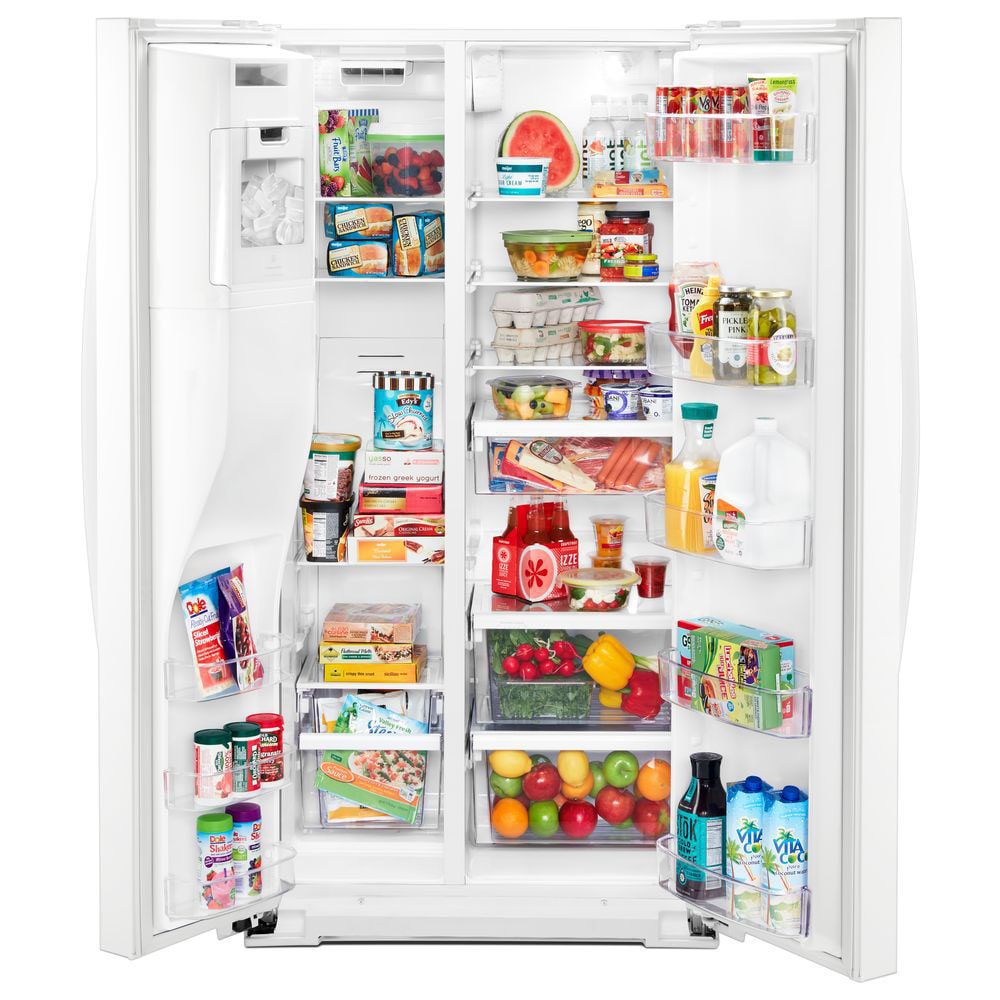 Refrigerador de 20.6 pies cúbicos estilo americano con dispensador de hielo y agua (Blanco) - Whirlpool