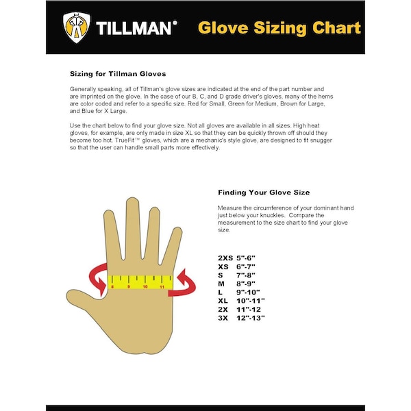 Guantes de Soldadura Tillman TIG, Palma de Venado, L, Par - 25AL