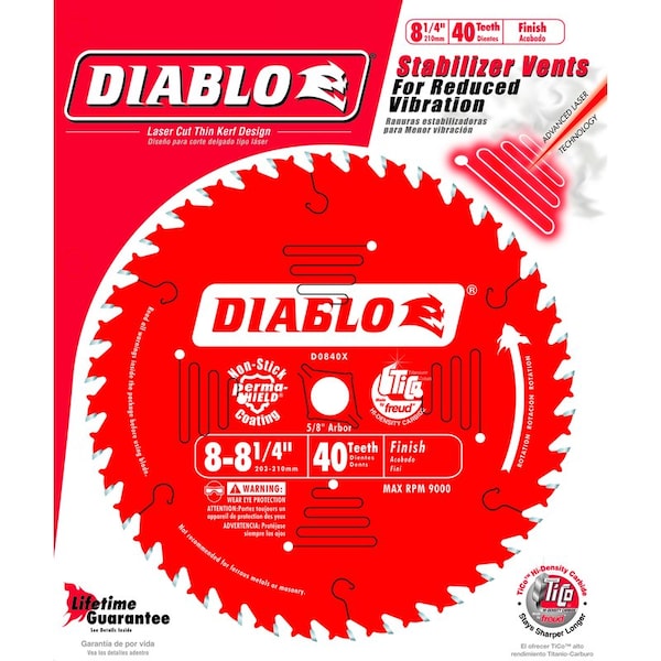 Freud SAW BLADE 8.25""40TFINISH - D0840X