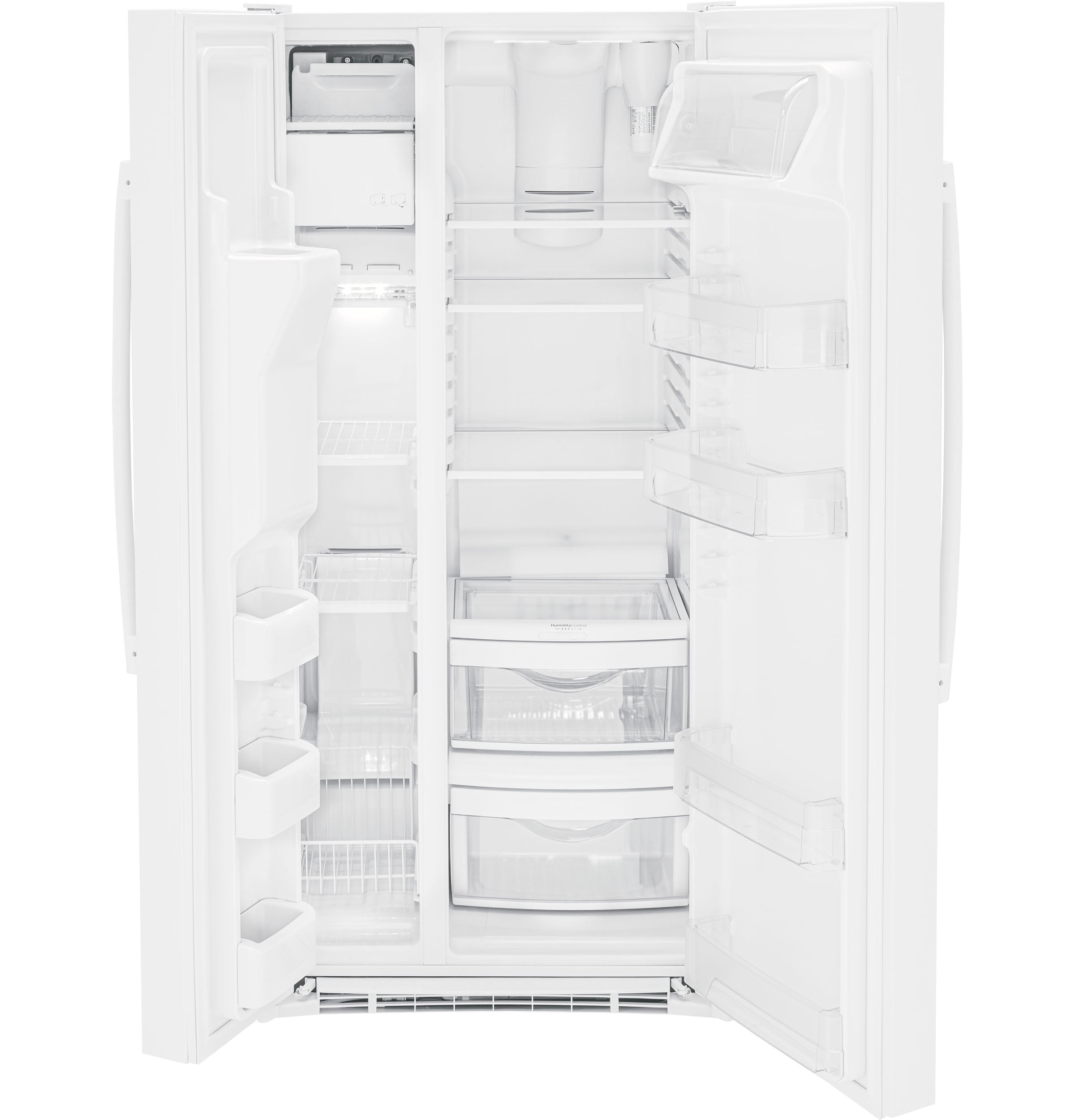 Refrigerador de 23 pies cúbicos lado a lado con fabricador de hielo, dispensador de agua y hielo (blanco) Certificado ENERGY STAR