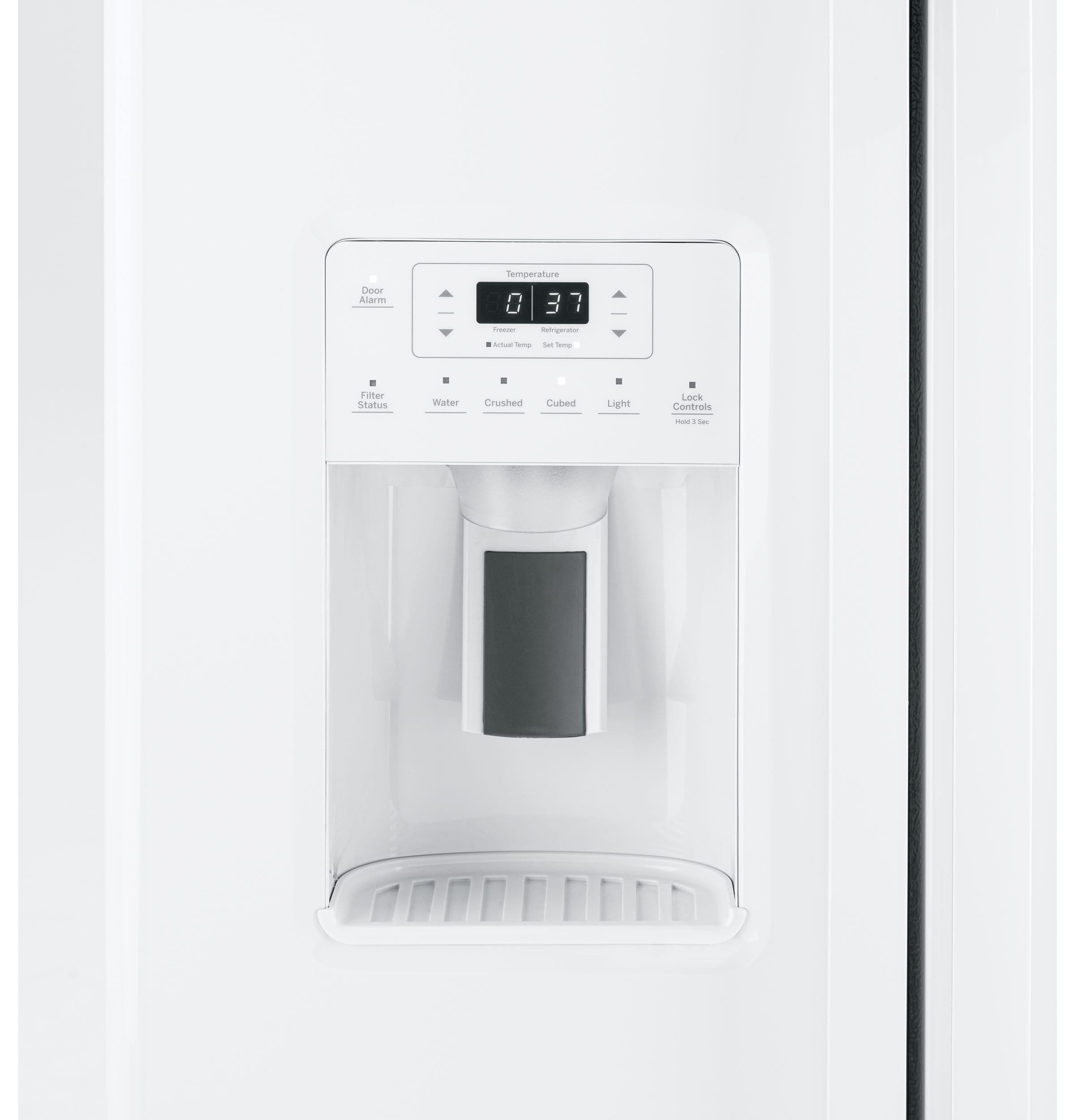 Refrigerador de 23 pies cúbicos lado a lado con fabricador de hielo, dispensador de agua y hielo (blanco) Certificado ENERGY STAR