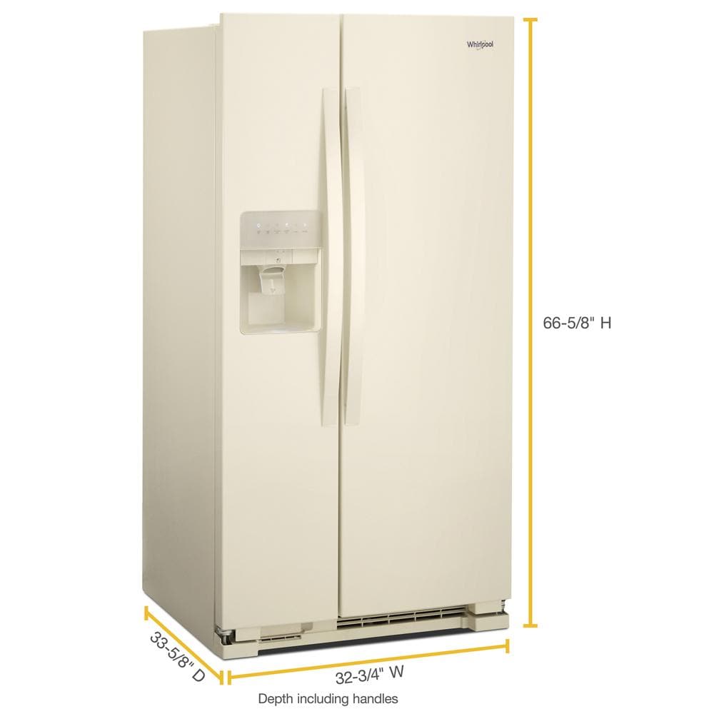 Refrigerador Whirlpool de 21.4 pies cúbicos con dispensador de hielo y agua en color galleta