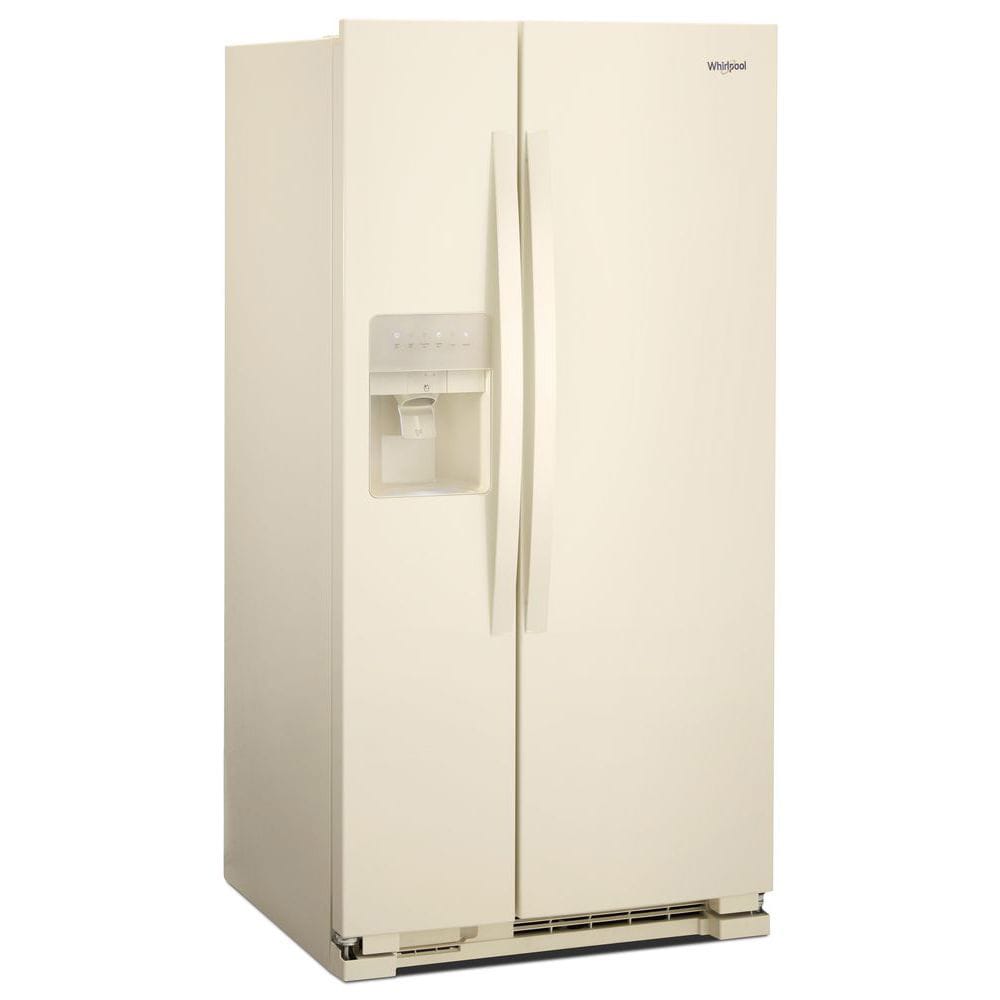 Refrigerador Whirlpool de 21.4 pies cúbicos con dispensador de hielo y agua en color galleta