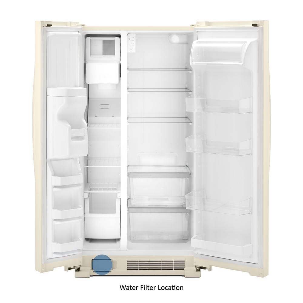 Refrigerador Whirlpool de 21.4 pies cúbicos con dispensador de hielo y agua en color galleta