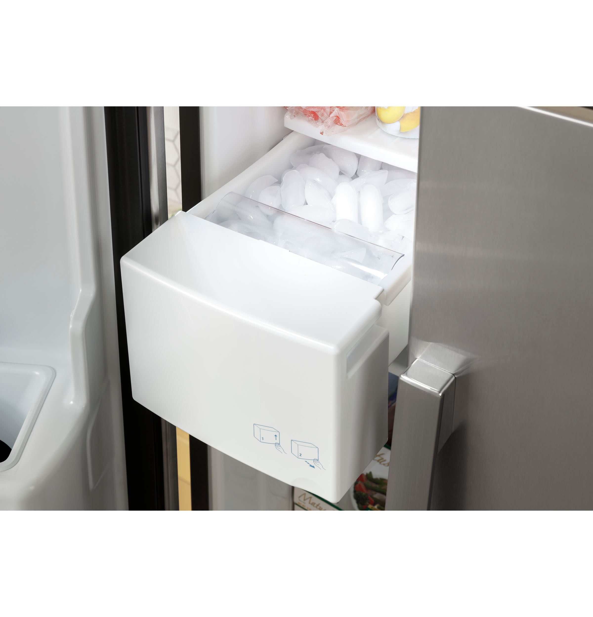 Refrigerador Side-by-Side de 23 pies cúbicos con fabricador de hielo, dispensador de agua y hielo (acero inoxidable)