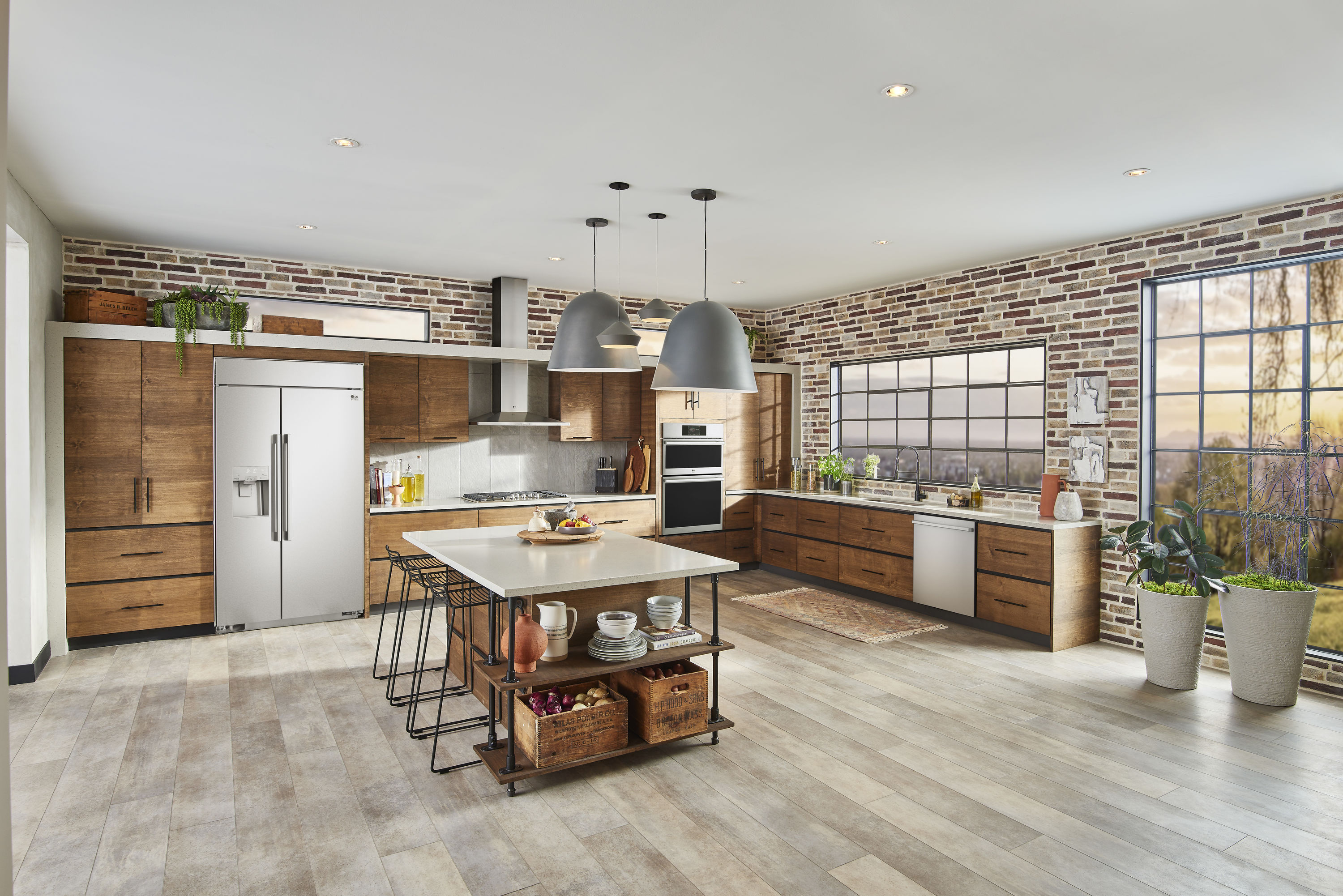 Refrigerador empotrable de puerta a puerta de 25.6 pies cúbicos de LG STUDIO con inteligencia integrada y compatible con fabricador de hielo, dispensador de agua y hielo (Acero inoxidable)
