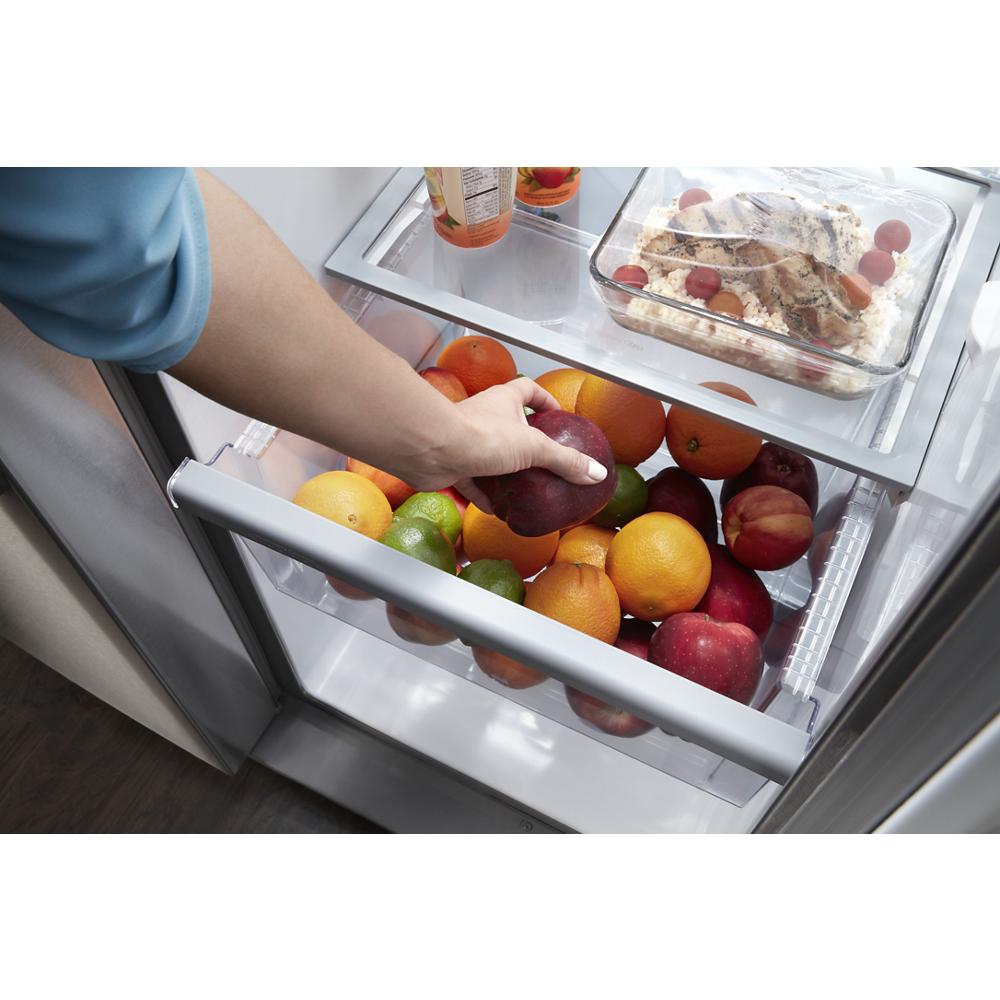 Refrigerador Maytag de 20.6 pies cúbicos estilo americano con dispensador de hielo y agua en acero inoxidable resistente a huellas digitales - MSC21C6MFZ