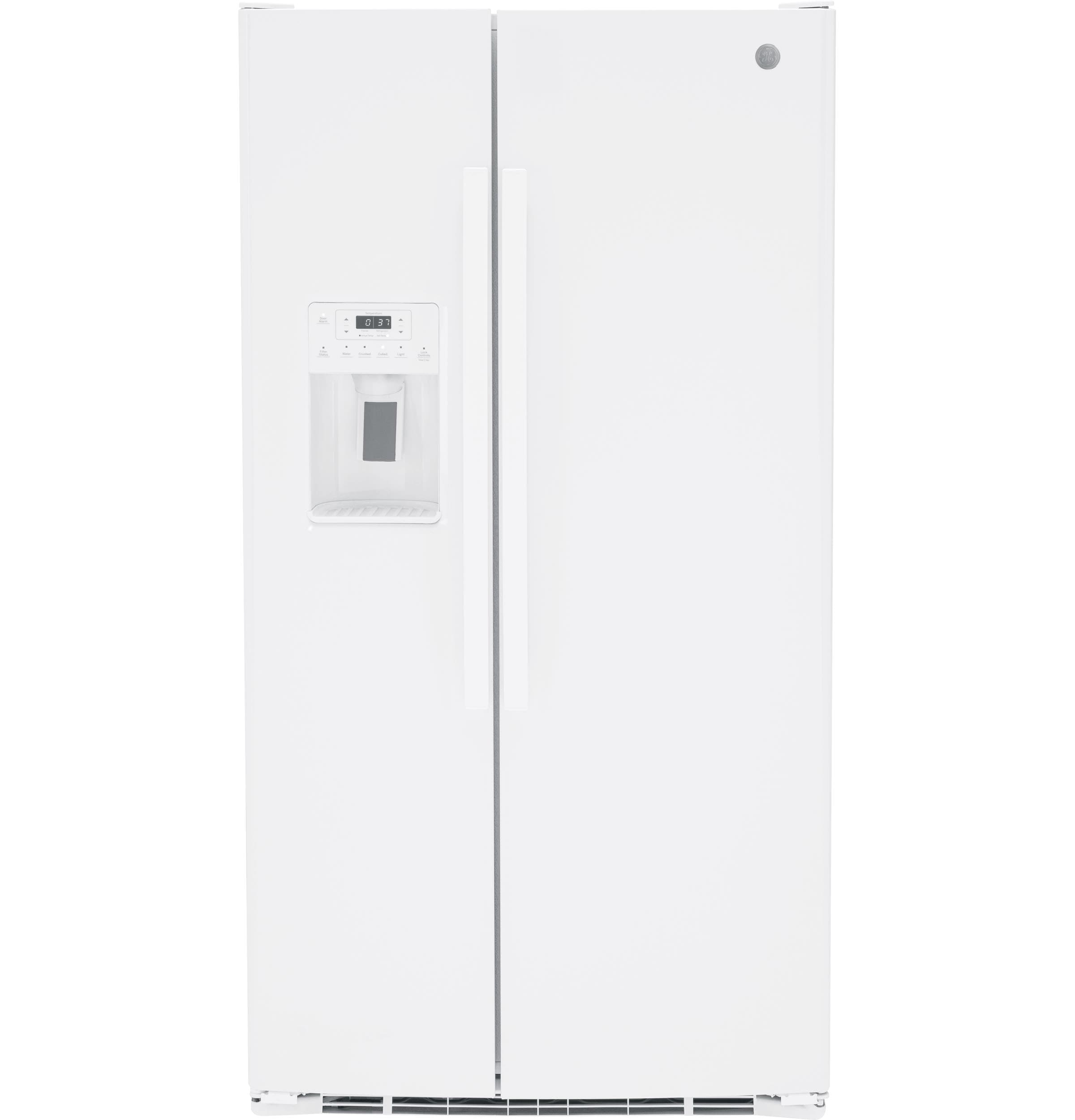 Refrigerador Side-by-Side de 25.3 pies cúbicos con fabricador de hielo, dispensador de agua y hielo (Blanco) Certificado ENERGY STAR - Modelo GSE25GGPWW