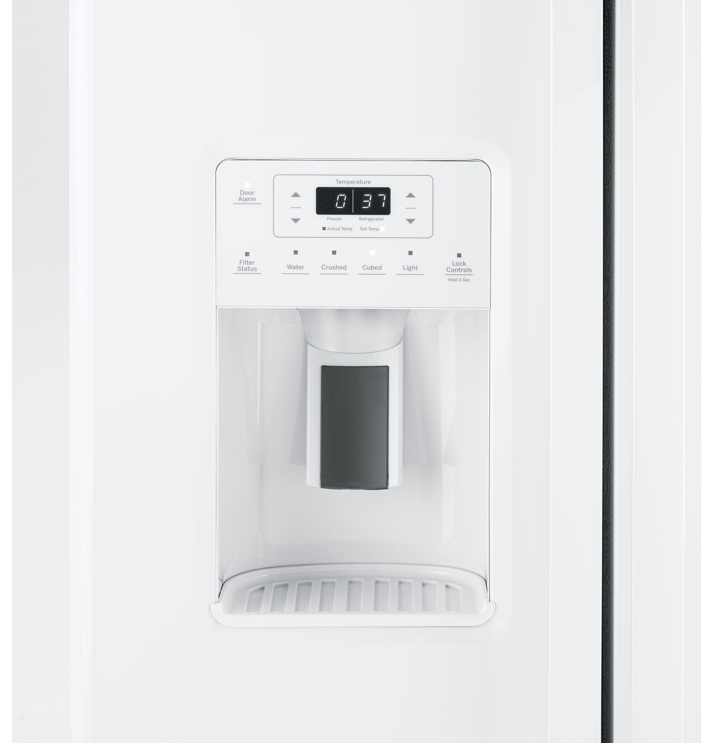 Refrigerador Side-by-Side de 25.3 pies cúbicos con fabricador de hielo, dispensador de agua y hielo (Blanco) Certificado ENERGY STAR - Modelo GSE25GGPWW