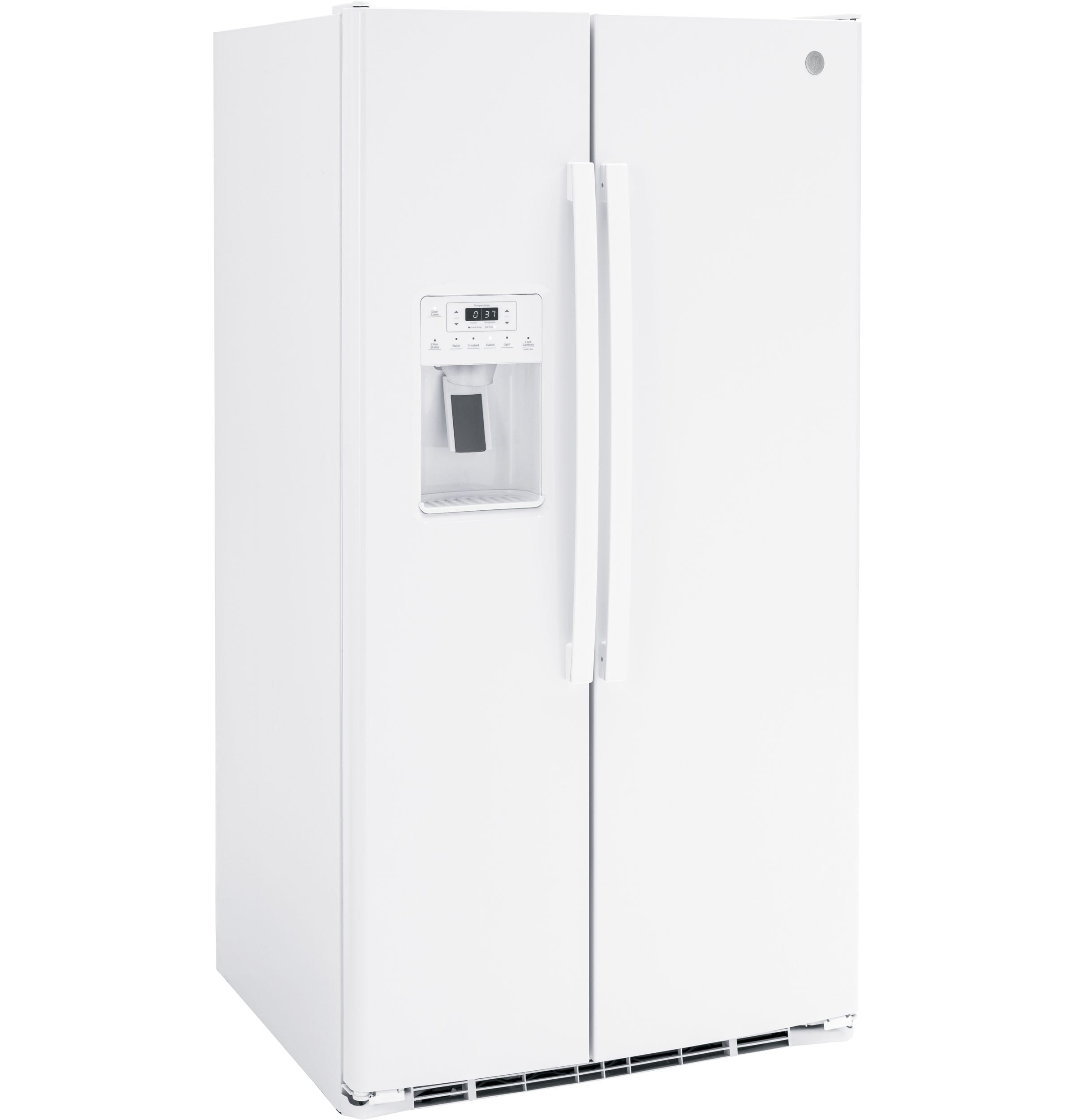 Refrigerador Side-by-Side de 25.3 pies cúbicos con fabricador de hielo, dispensador de agua y hielo (Blanco) Certificado ENERGY STAR - Modelo GSE25GGPWW
