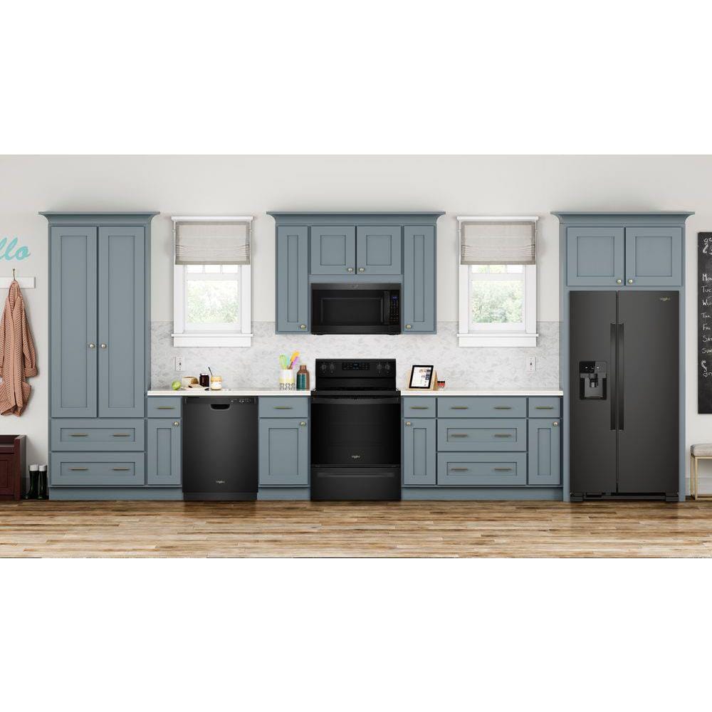 Refrigerador lado a lado Whirlpool de 24.5 pies cúbicos con fabricador de hielo, dispensador de agua y hielo (Negro) WRS555SIHB