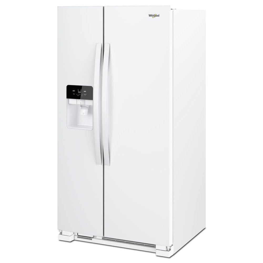 Refrigerador tipo Side-by-Side de 24.5 pies cúbicos con fabricador de hielo, dispensador de agua y hielo (Blanco) WRS555SIHW de Whirlpool