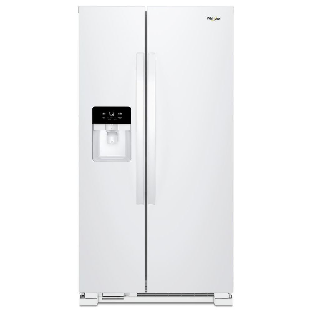 Refrigerador lado a lado Whirlpool de 24.6 pies cúbicos con fabricador de hielo, dispensador de agua y hielo (Blanco) Certificado ENERGY STAR WRS335SDHW