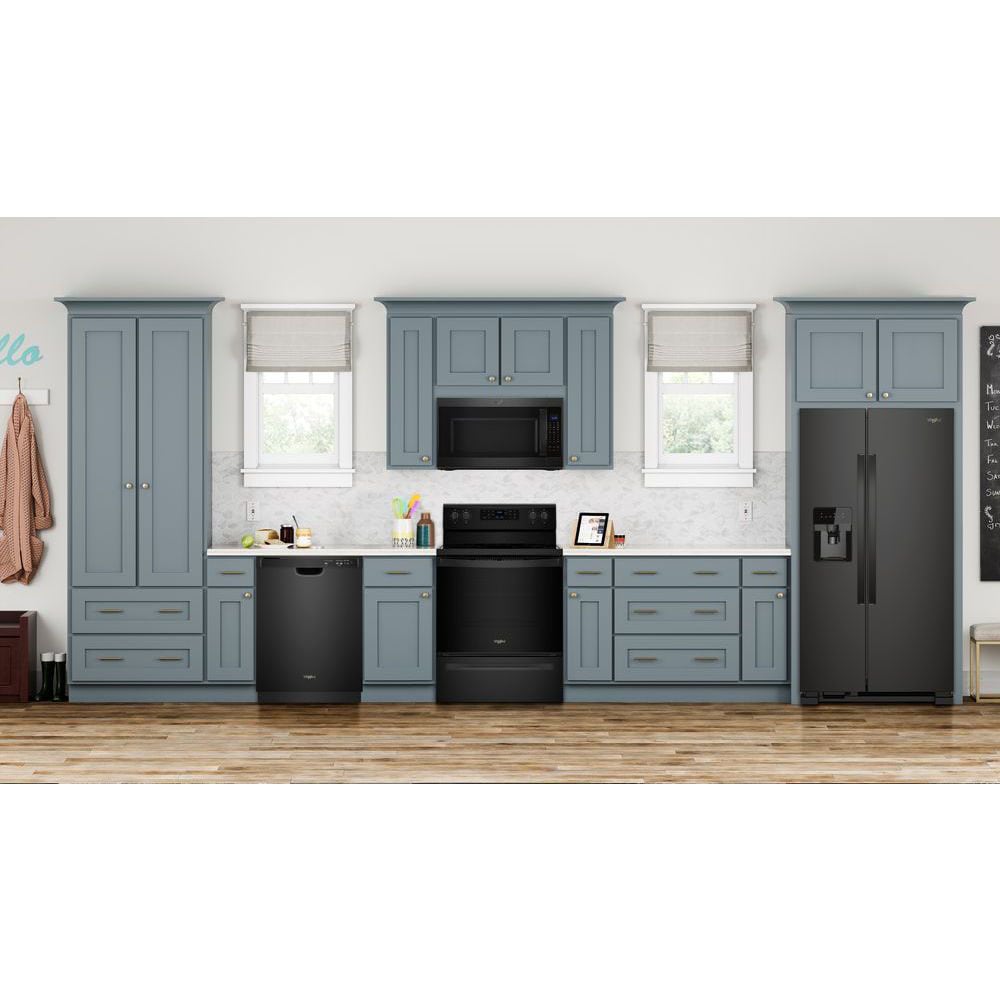 Refrigerador de 24.6 pies cúbicos con dispensador de hielo y agua, estilo americano, color negro, certificado ENERGY STAR WRS335SDHB de Whirlpool