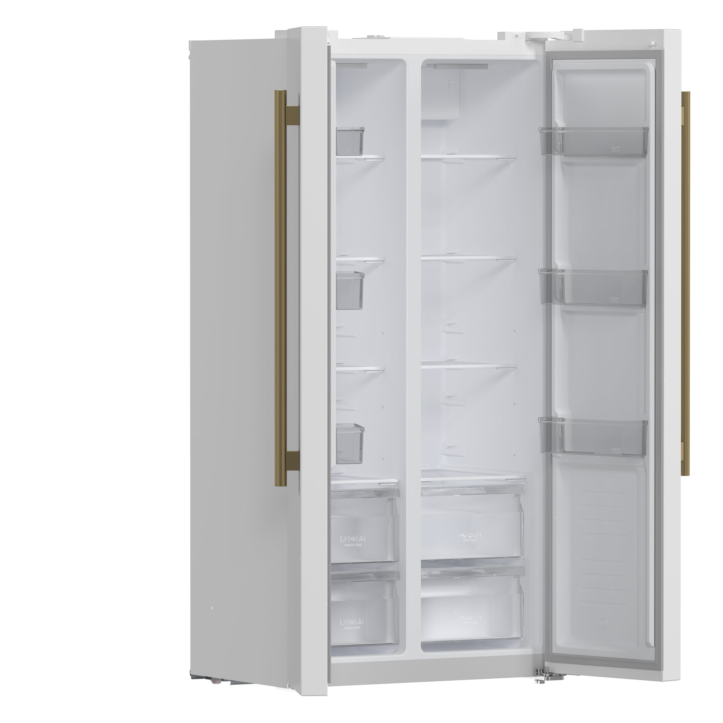 Refrigerador de lado a lado FORNO Salerno Espresso de 15.62 pies cúbicos de profundidad de mostrador (Blanco)