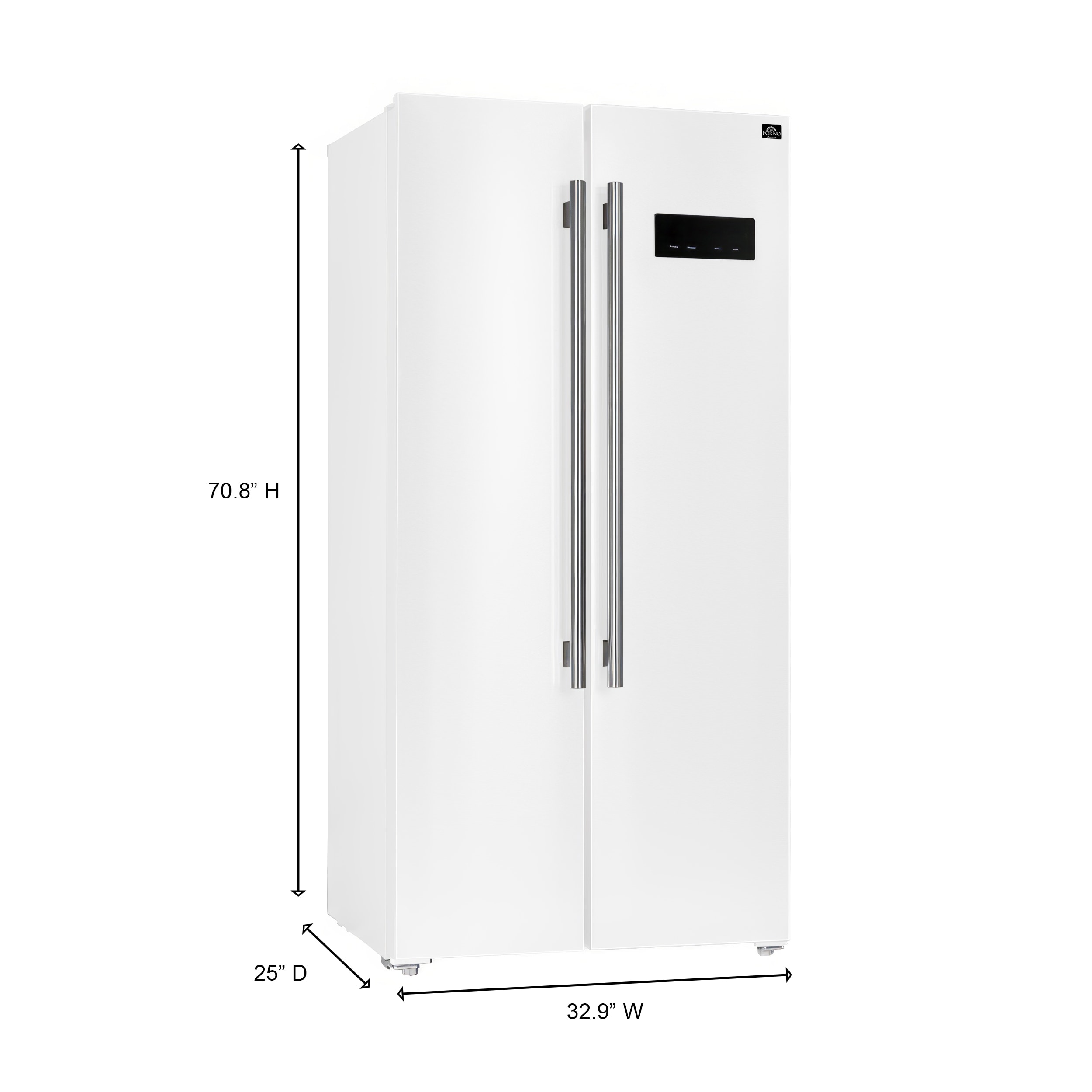 Refrigerador de lado a lado FORNO Salerno Espresso de 15.62 pies cúbicos de profundidad de mostrador (Blanco)