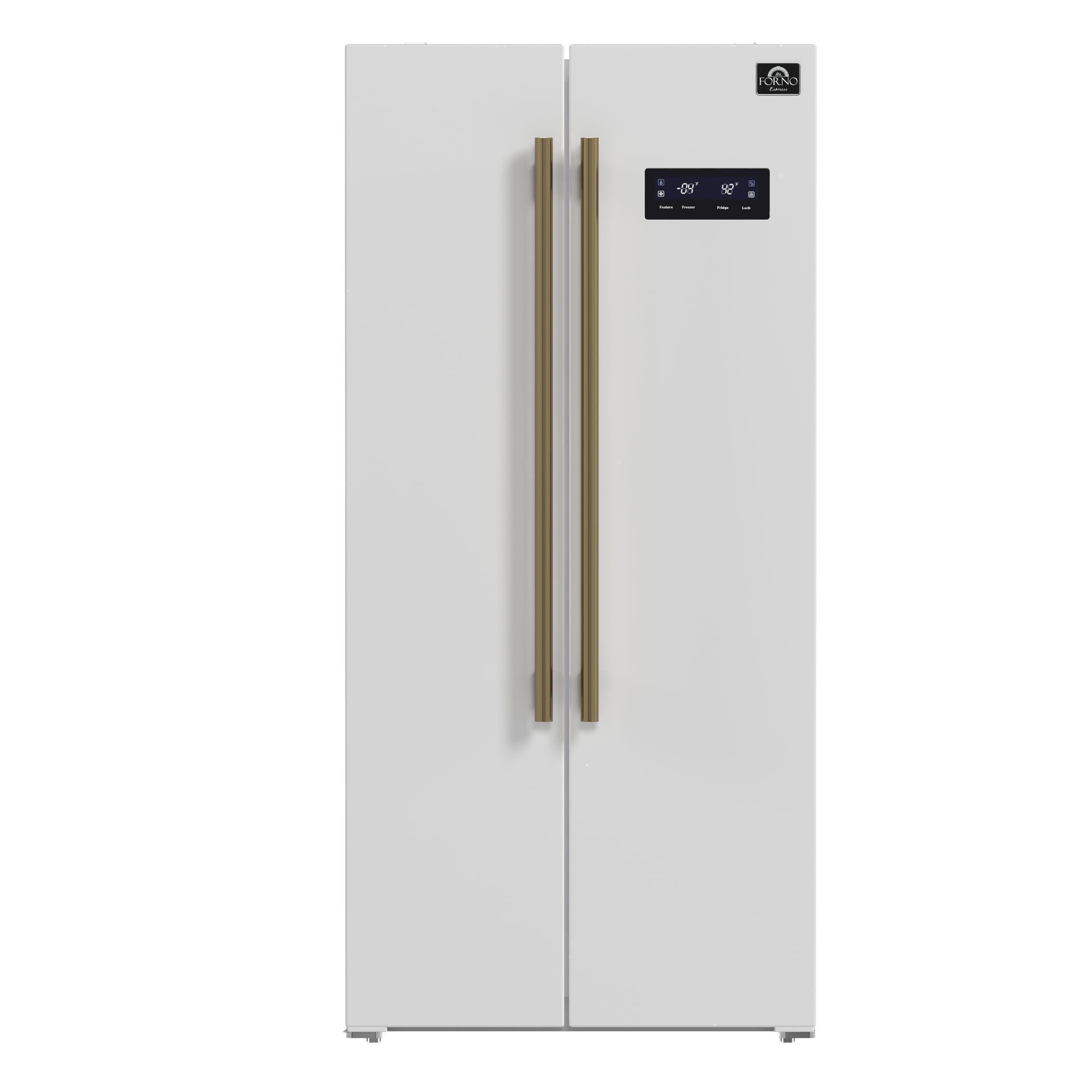Refrigerador de lado a lado FORNO Salerno Espresso de 15.62 pies cúbicos de profundidad de mostrador (Blanco)