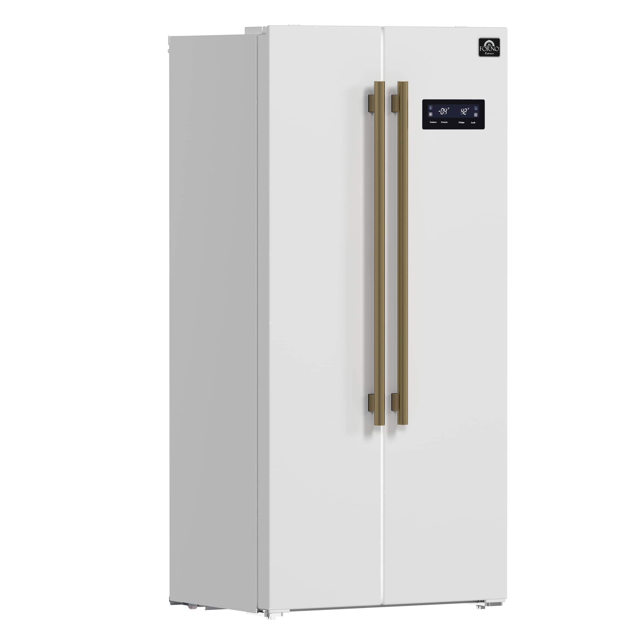 Refrigerador de lado a lado FORNO Salerno Espresso de 15.62 pies cúbicos de profundidad de mostrador (Blanco)