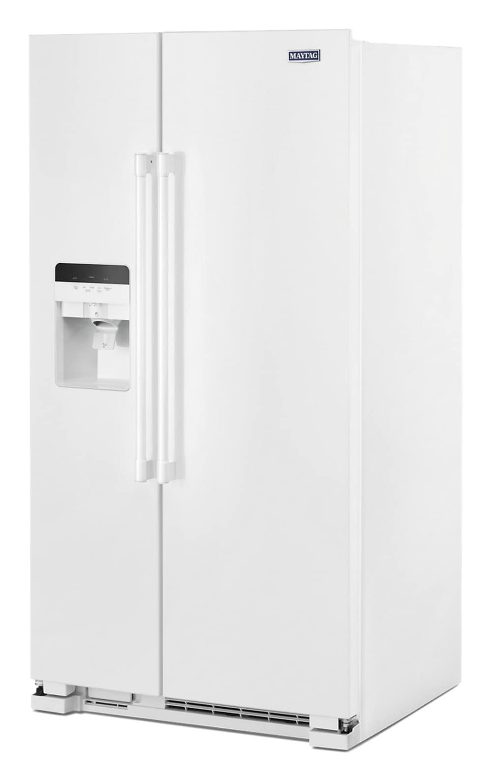 Refrigerador lado a lado de 24.5 pies cúbicos con fabricador de hielo, dispensador de agua y hielo (blanco)