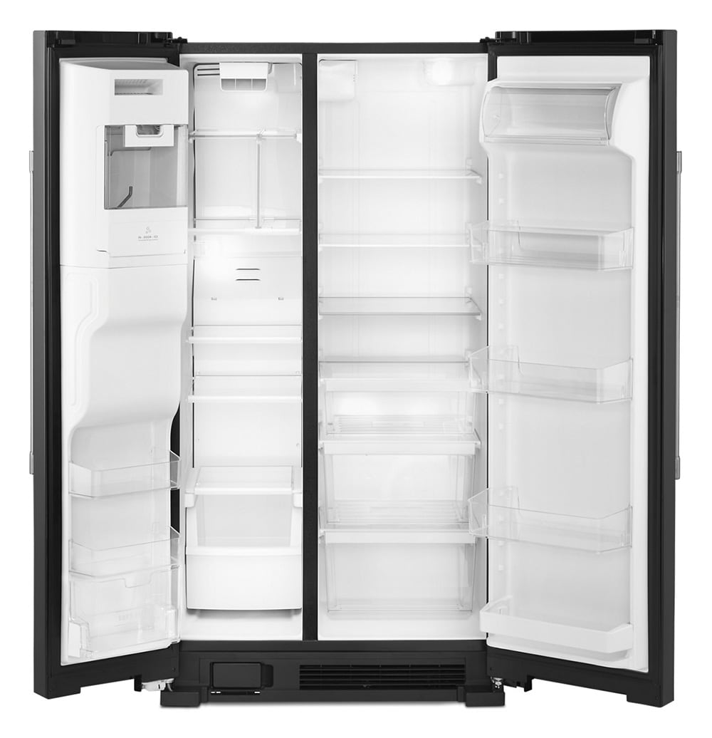 Refrigerador de 24.5 pies cúbicos de lado a lado con fabricador de hielo, dispensador de agua y hielo (Negro) - MSS25C4MGB de Maytag